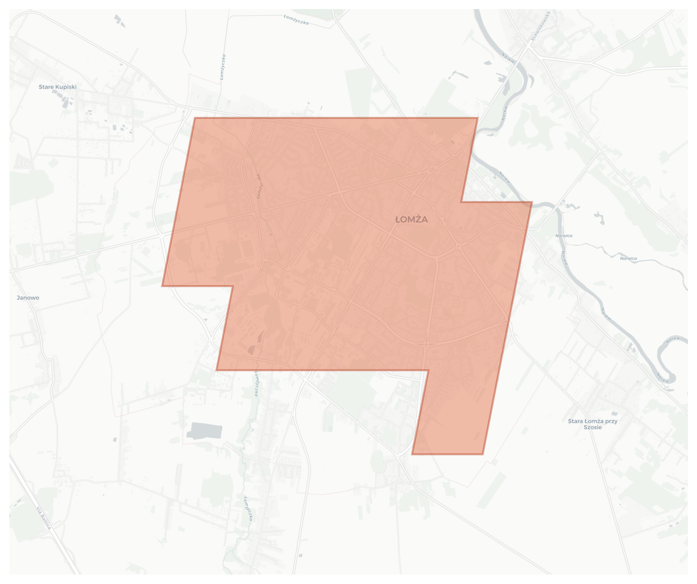 Łomża geographic map