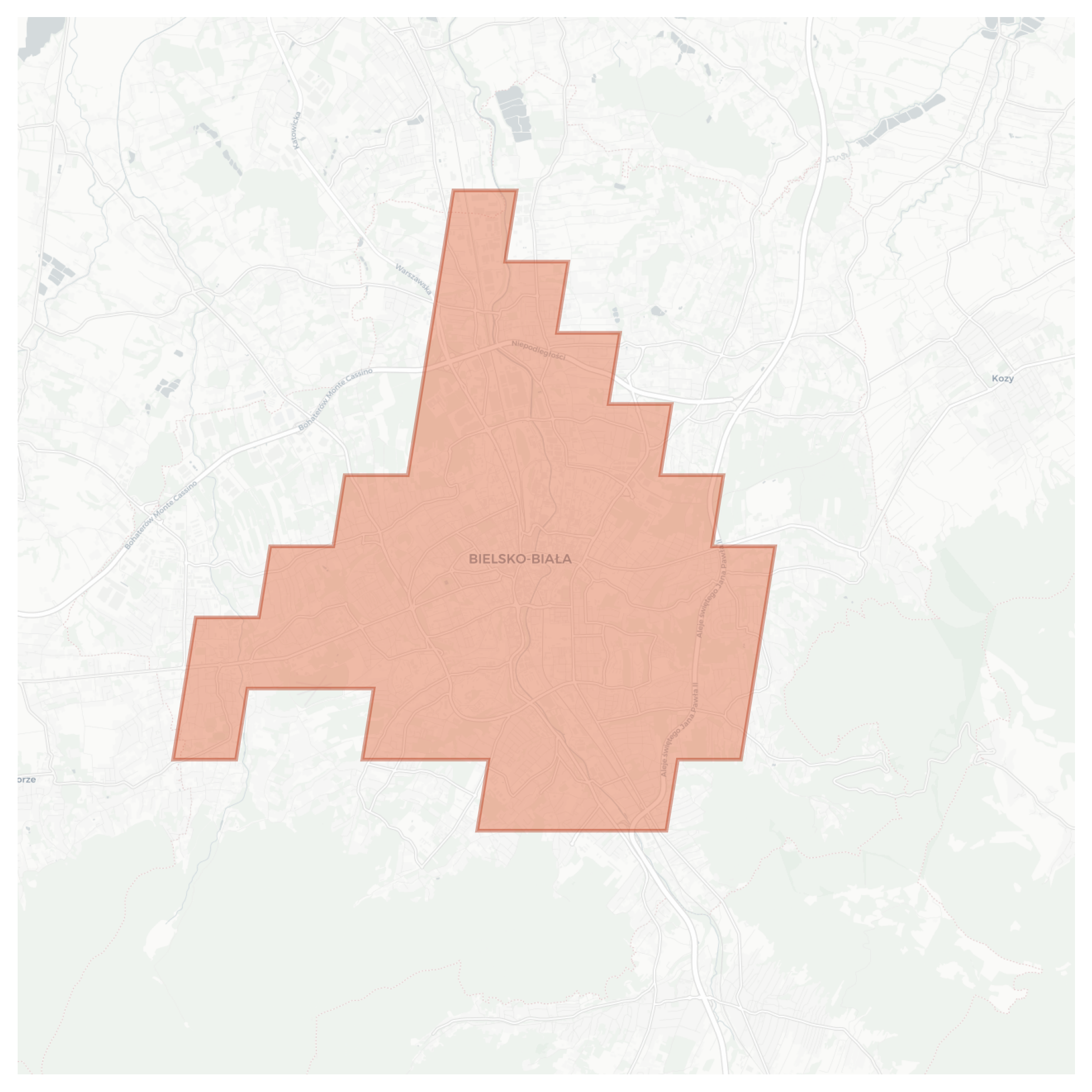 Bielsko-Biała geographic map