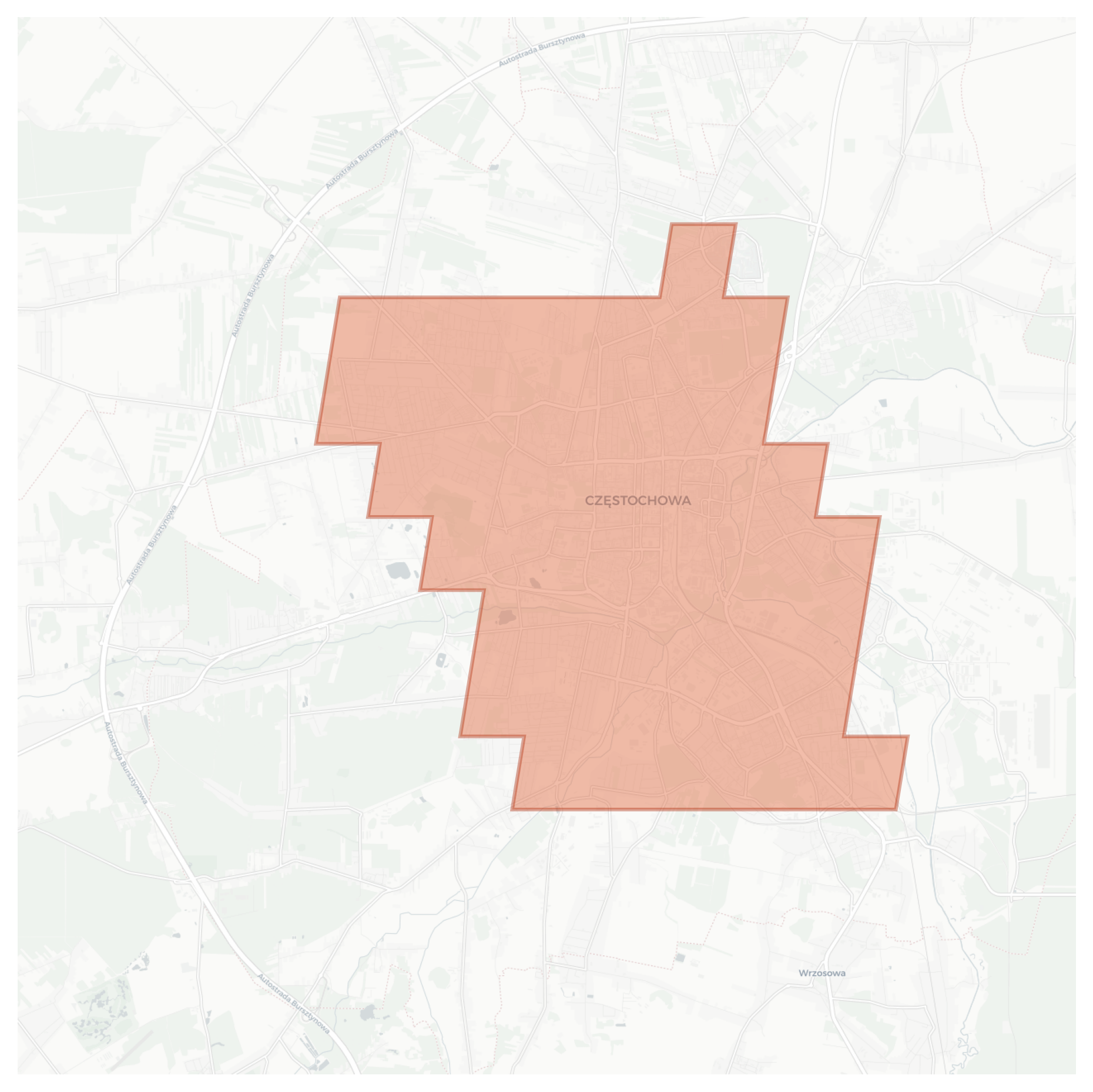 Częstochowa geographic map