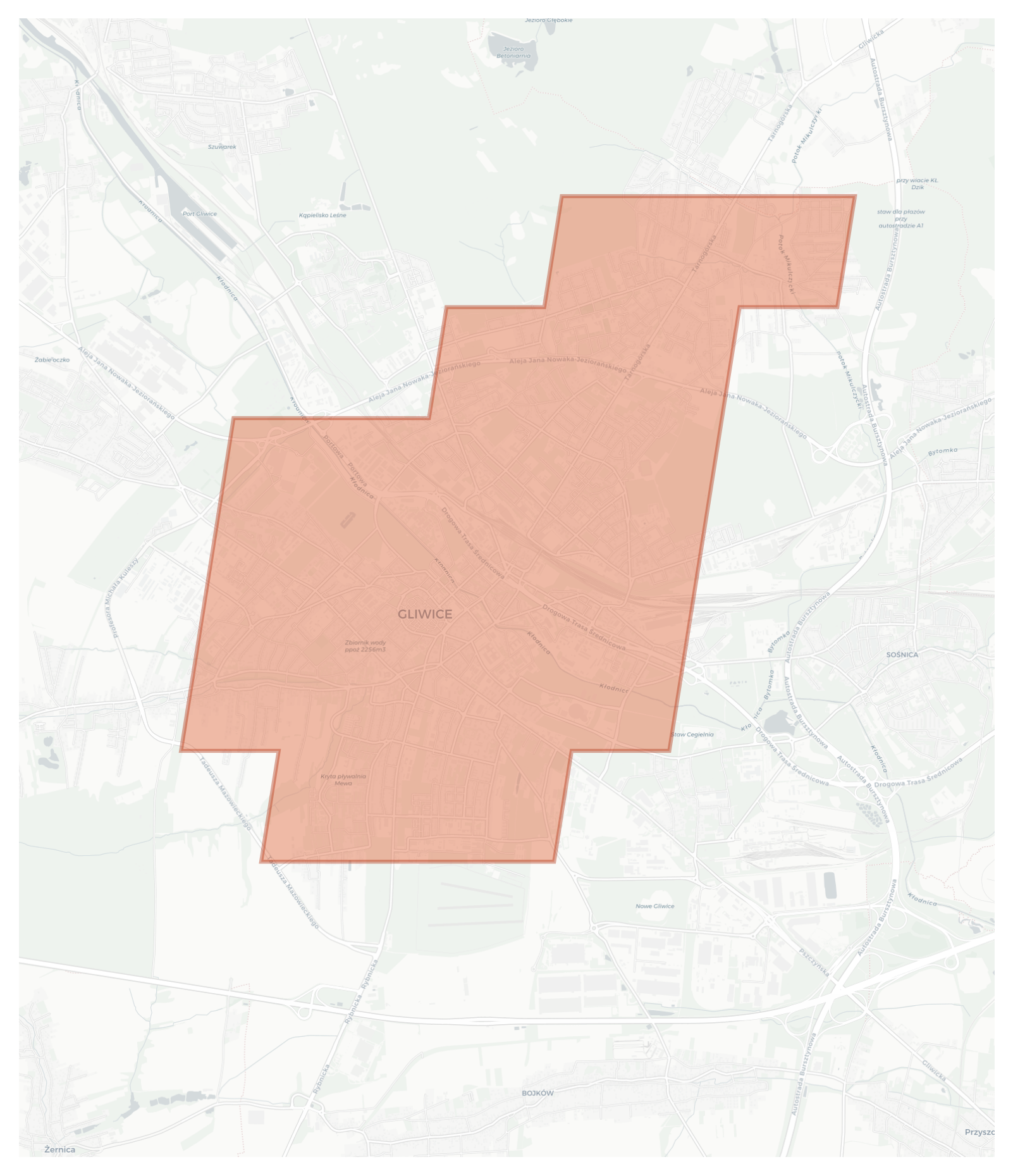 Gliwice geographic map