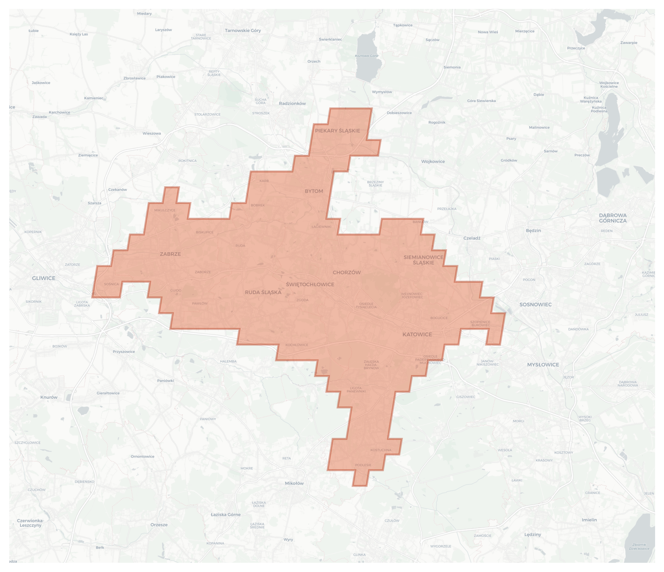 Katowice geographic map