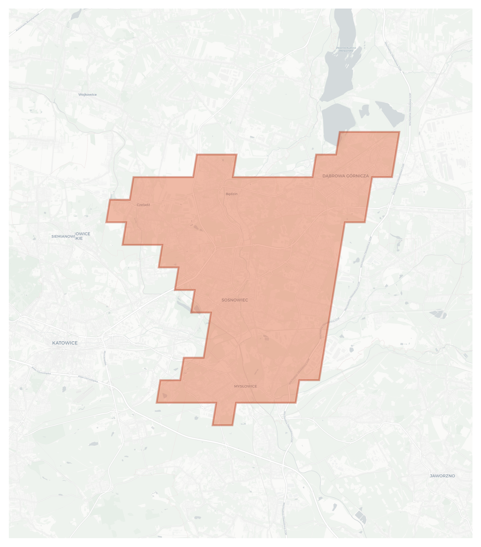 Sosnowiec geographic map