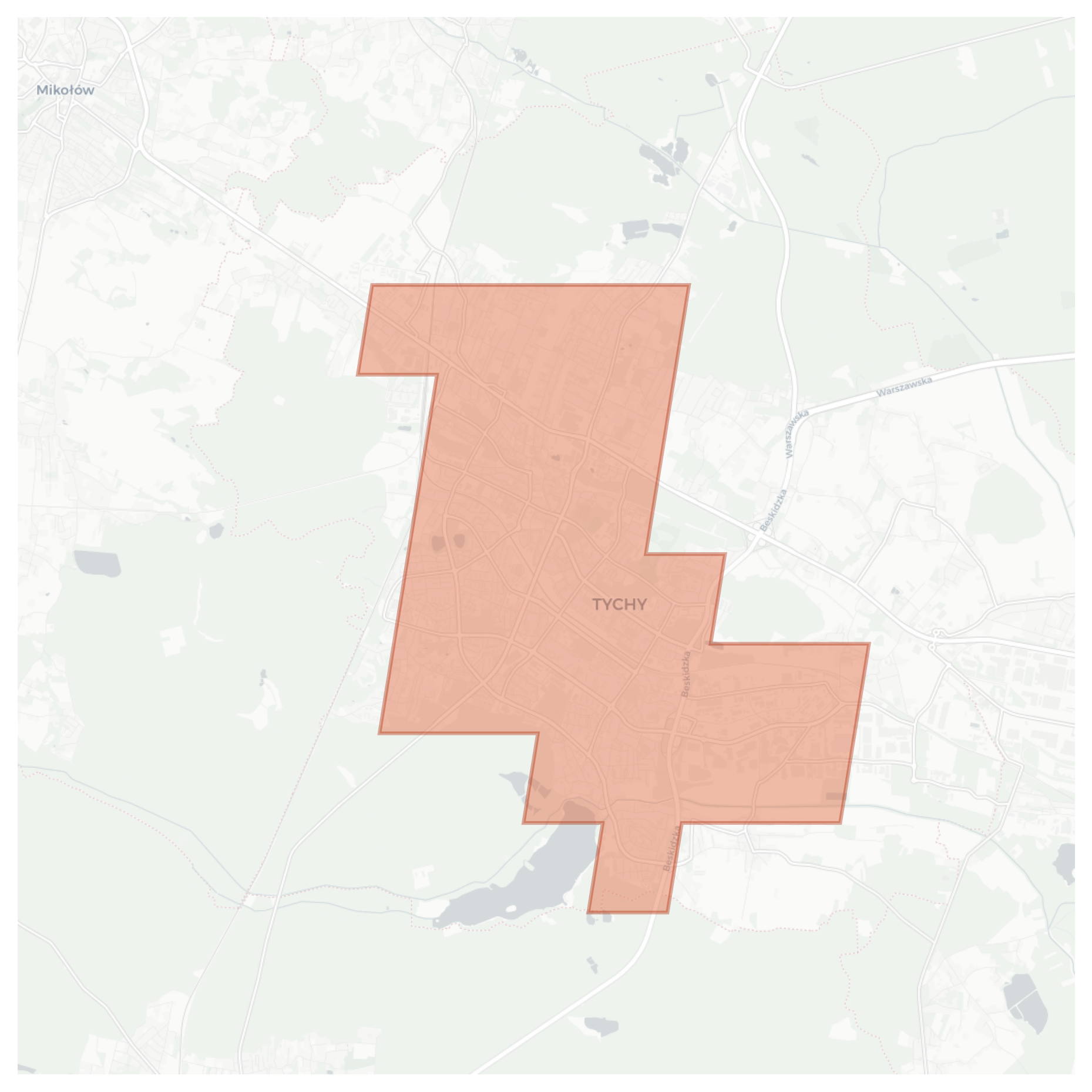 Tychy geographic map