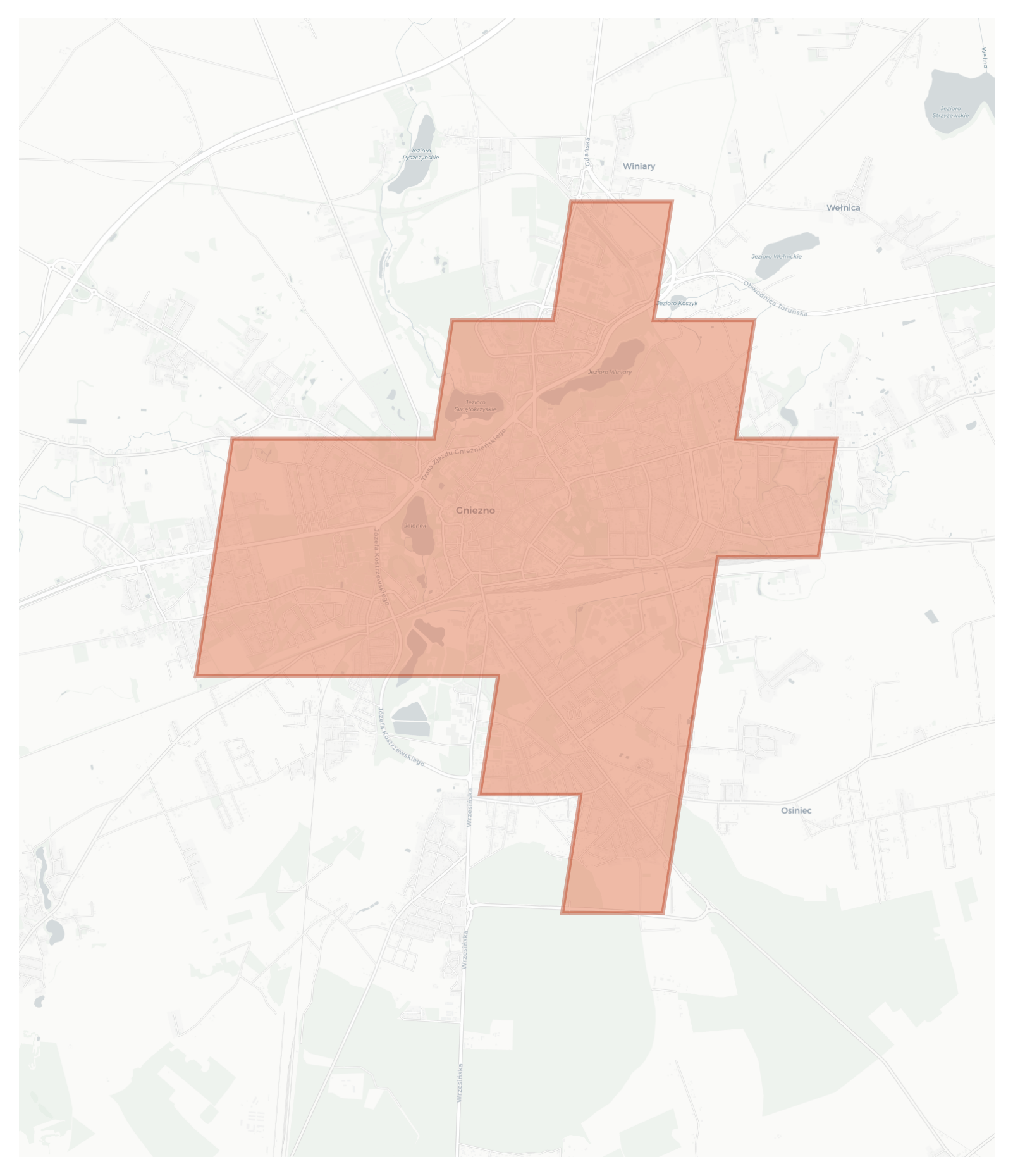 Gniezno geographic map