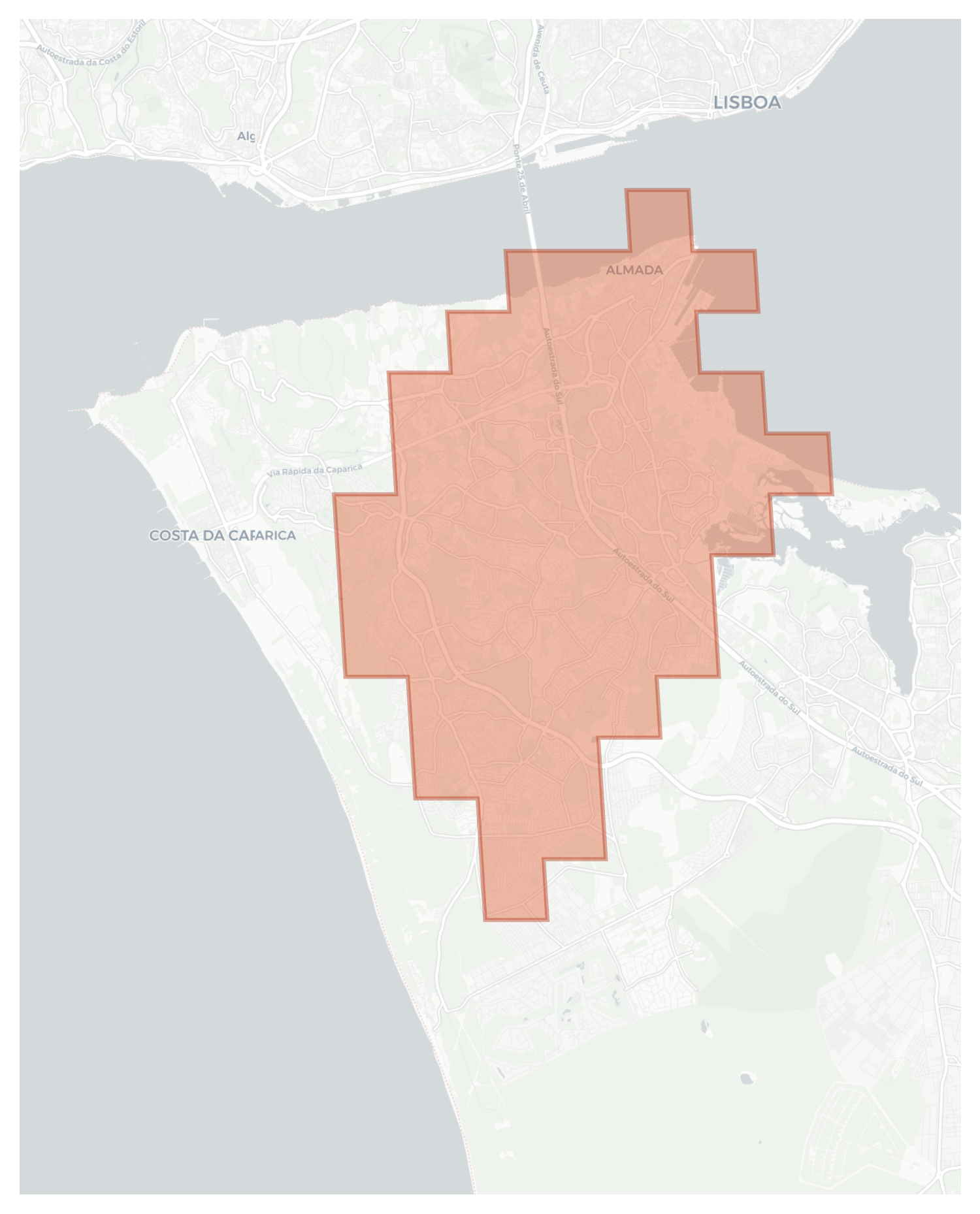 Almada geographic map