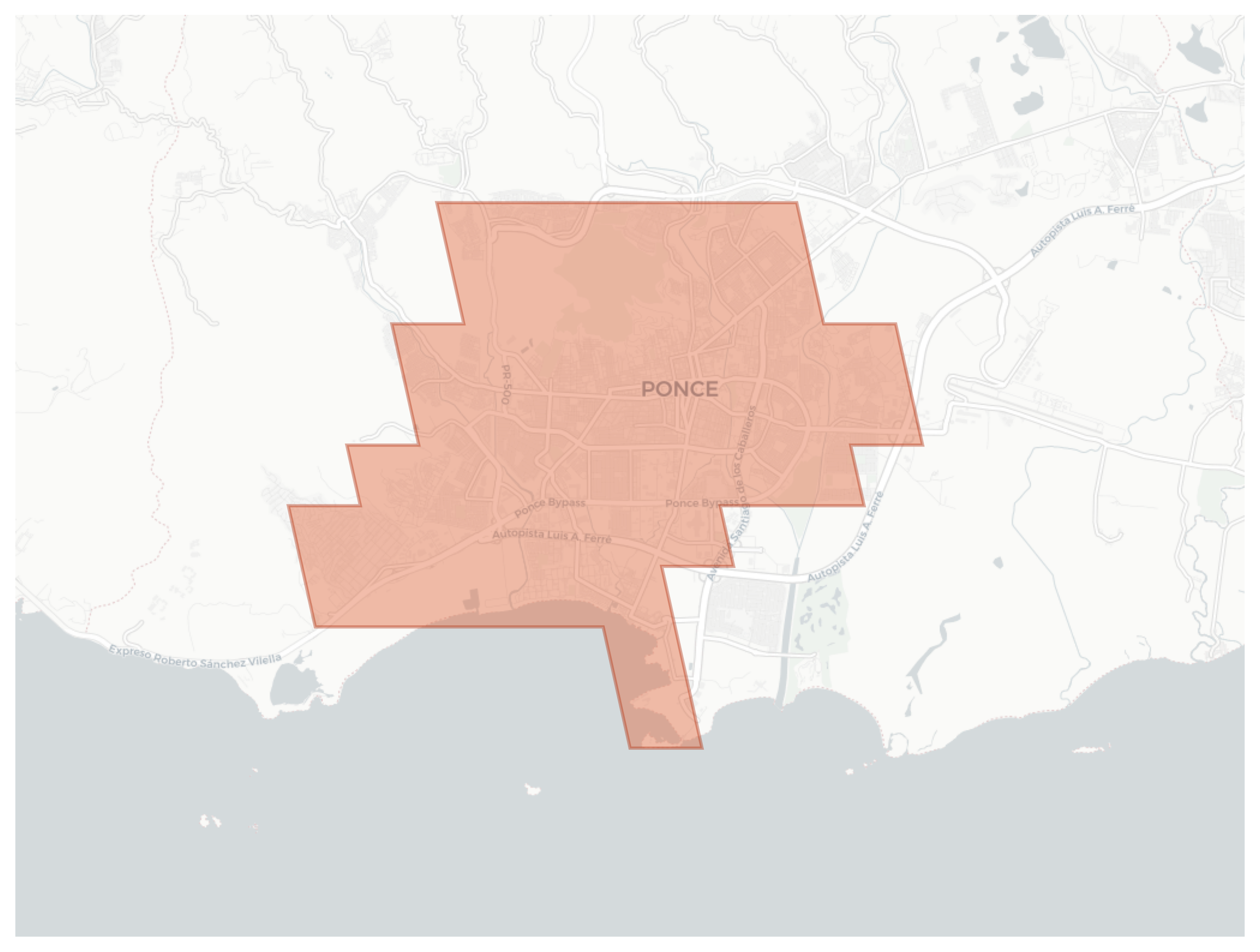 Ponce geographic map