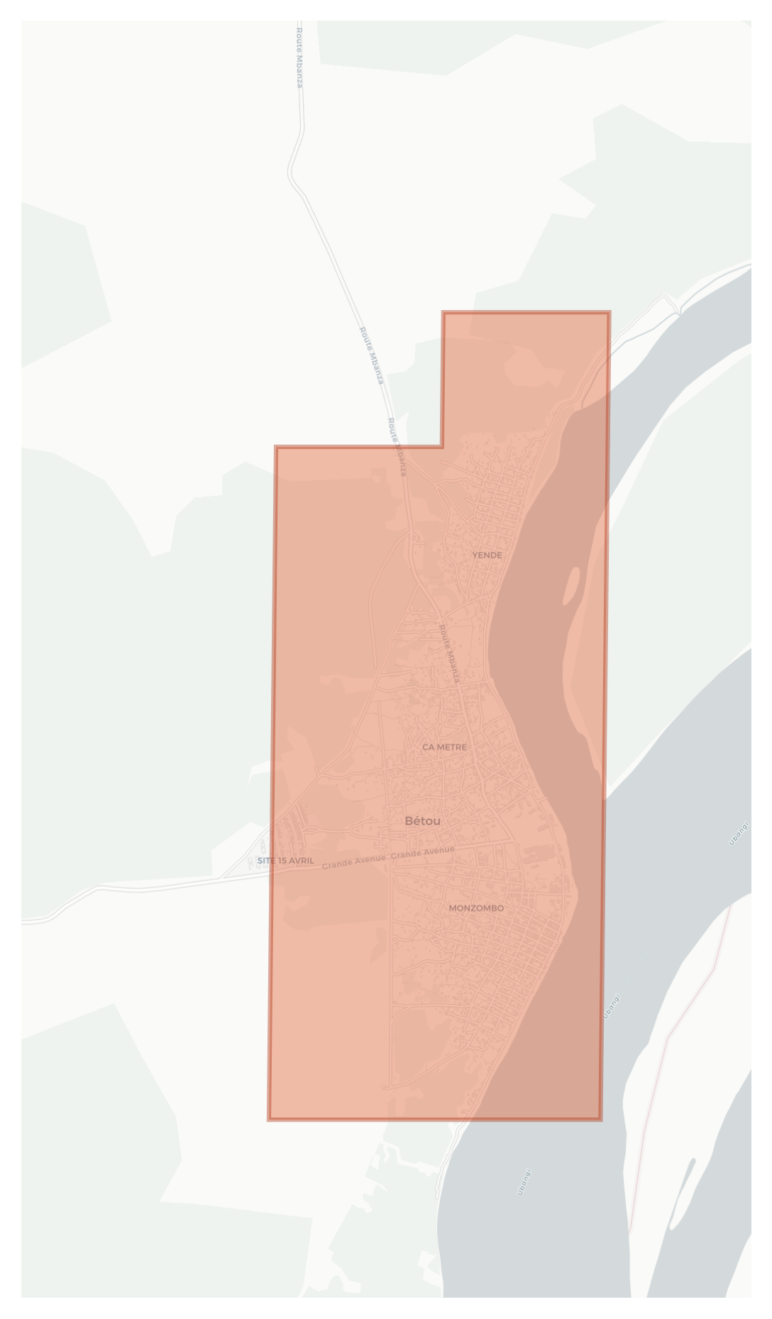 Bétou geographic map