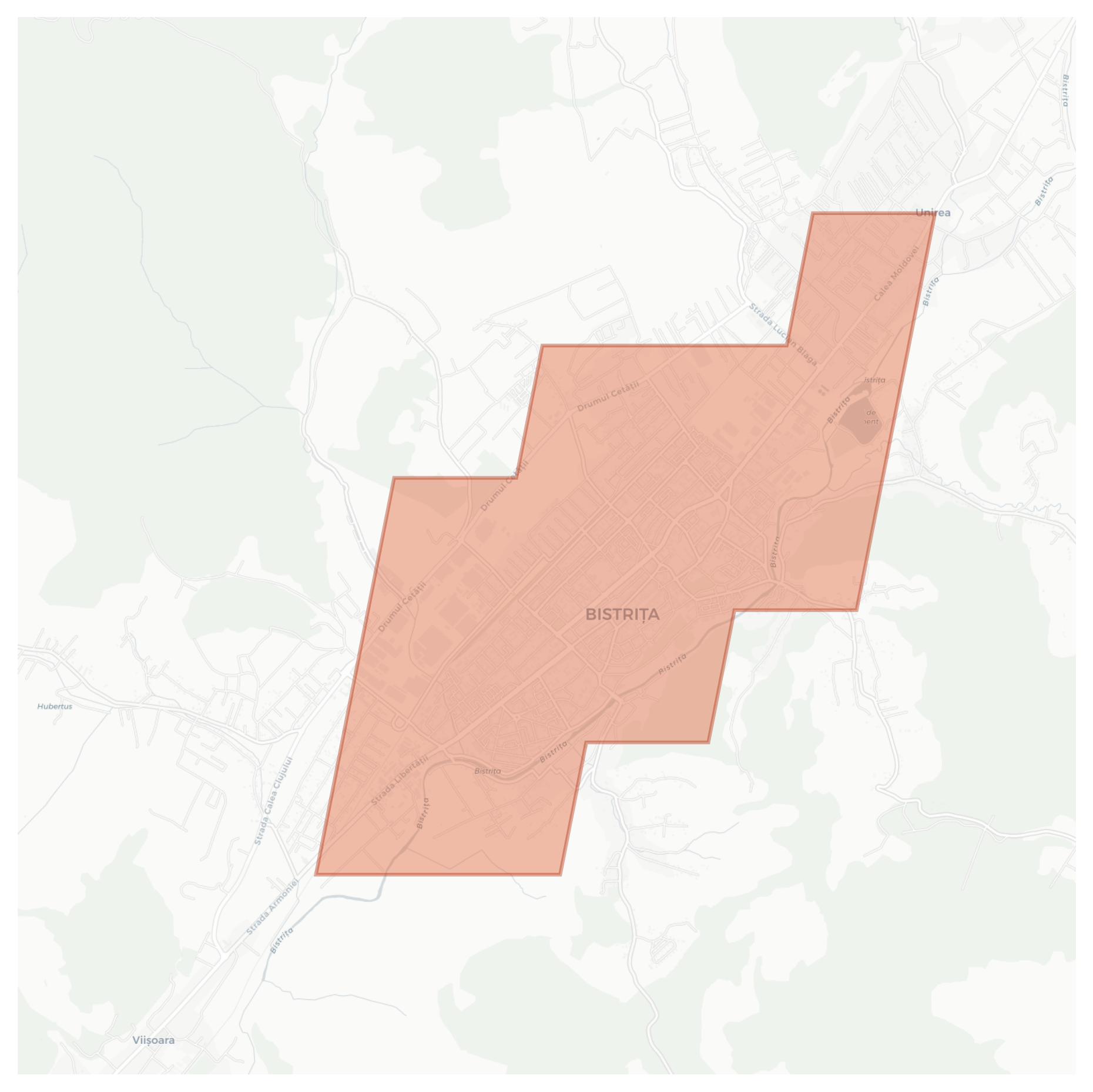 Bistrița geographic map
