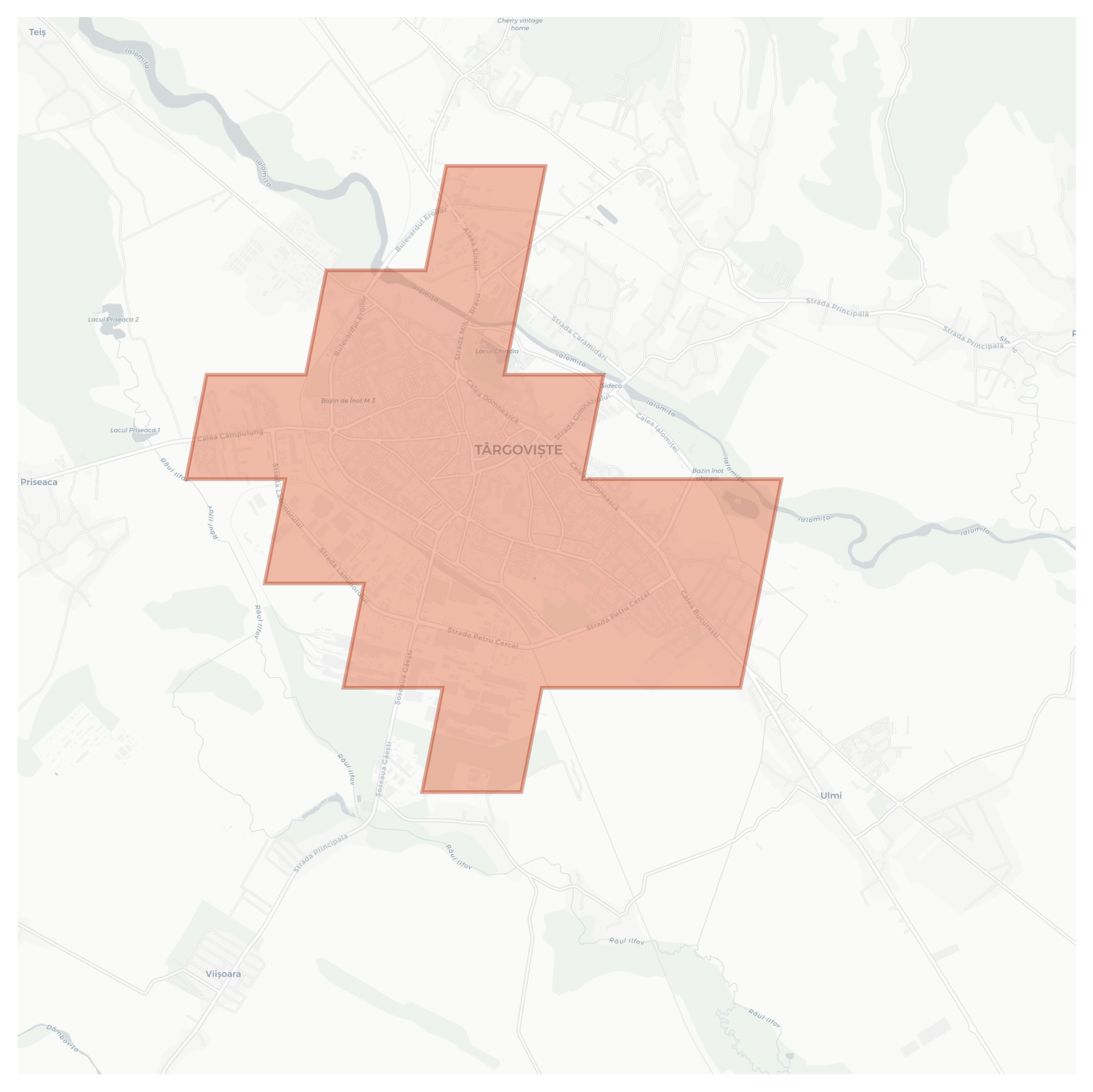 Târgoviște geographic map