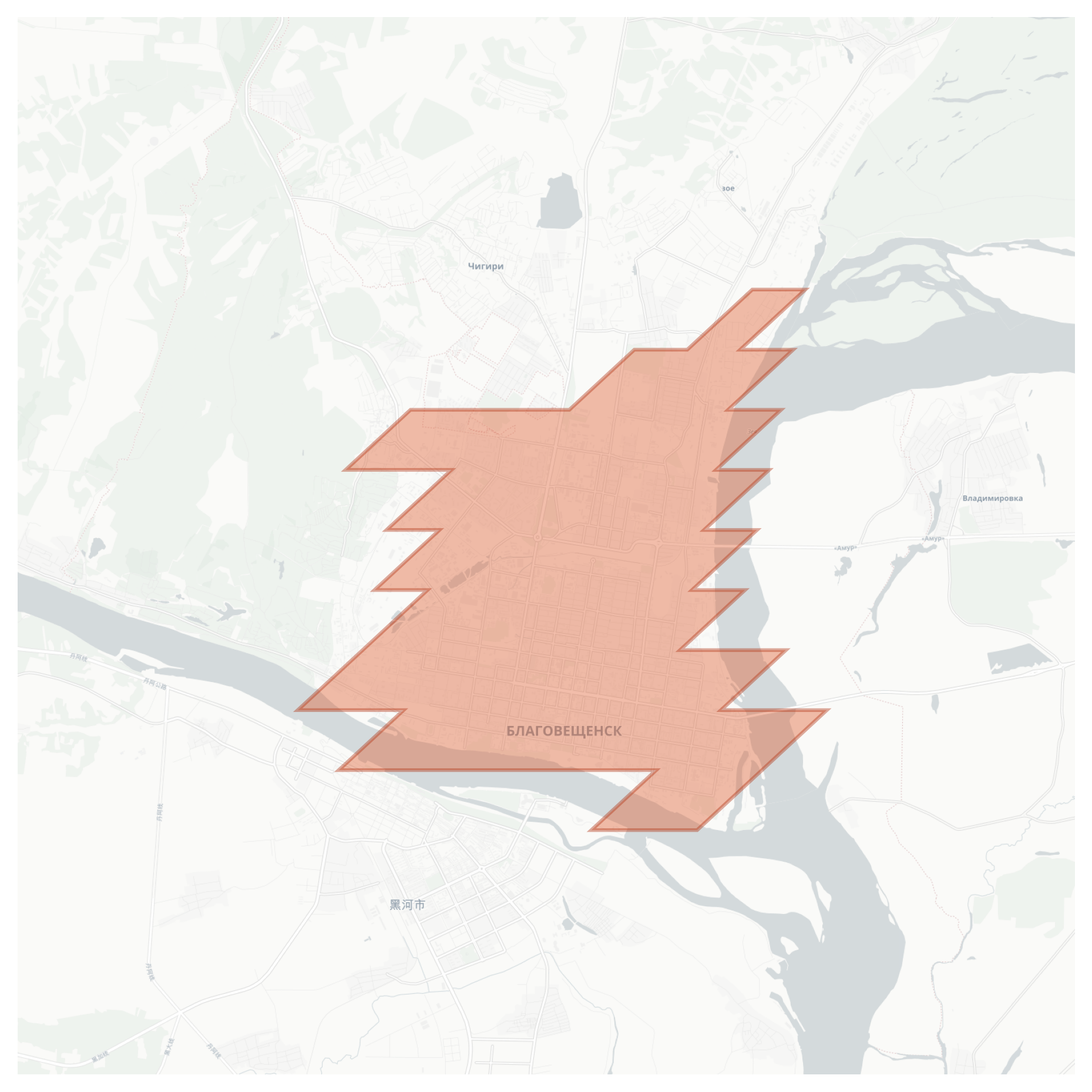 Blagoveshchensk geographic map