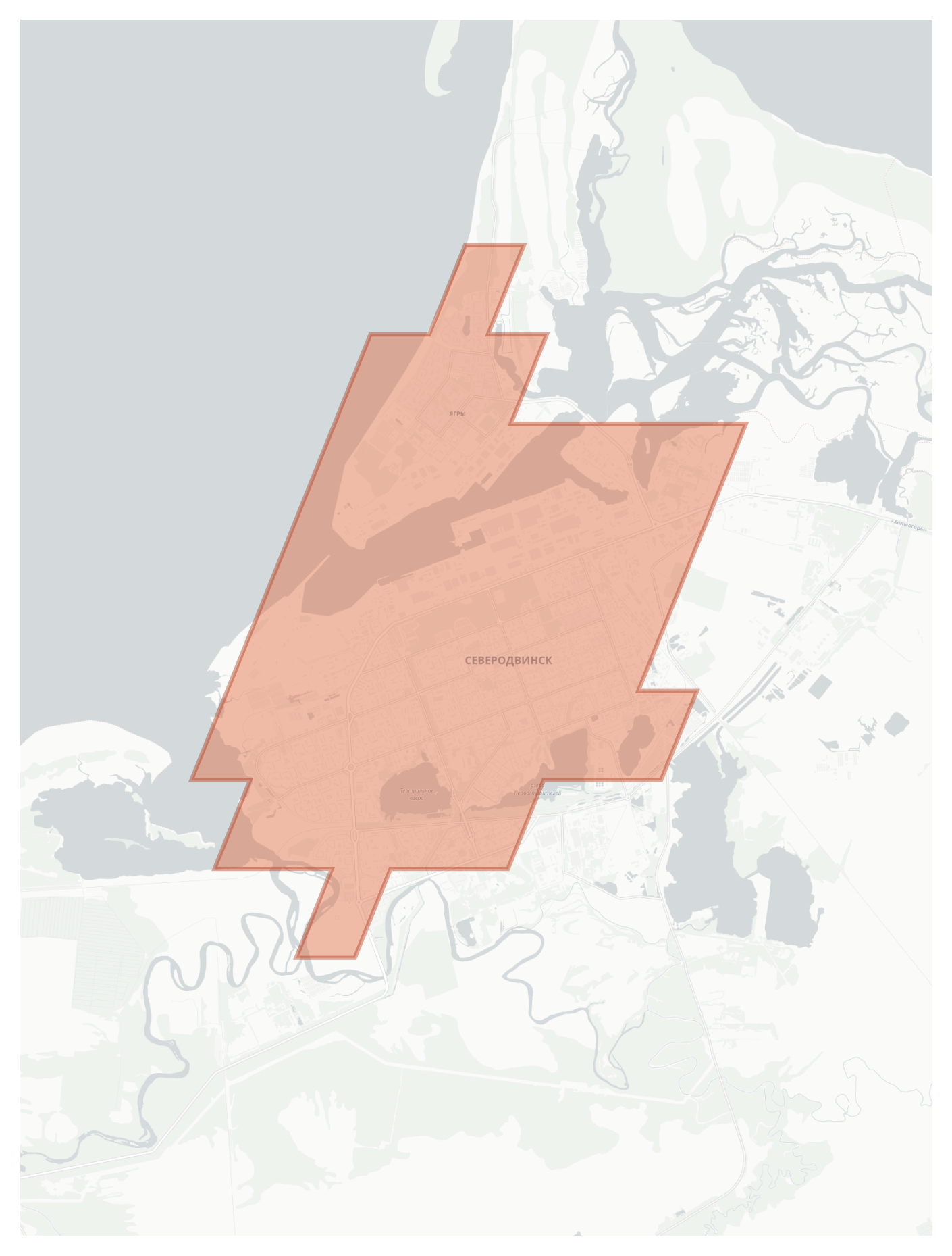 Severodvinsk geographic map