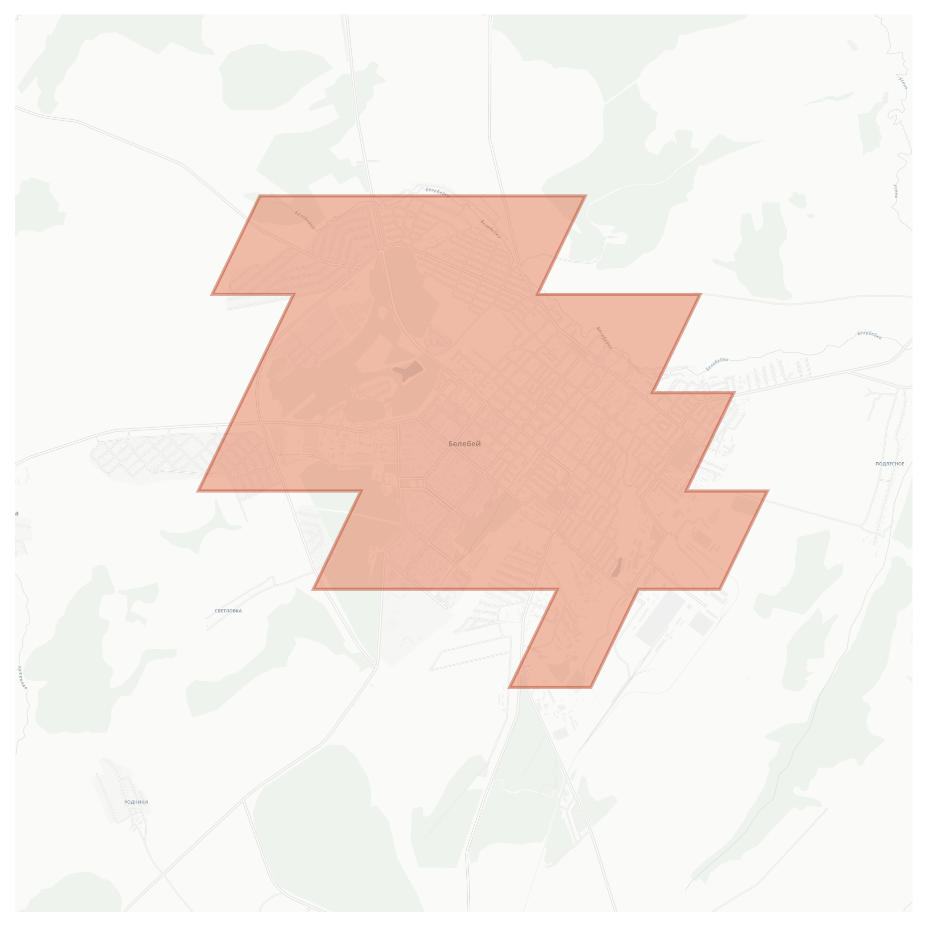 Belebei geographic map