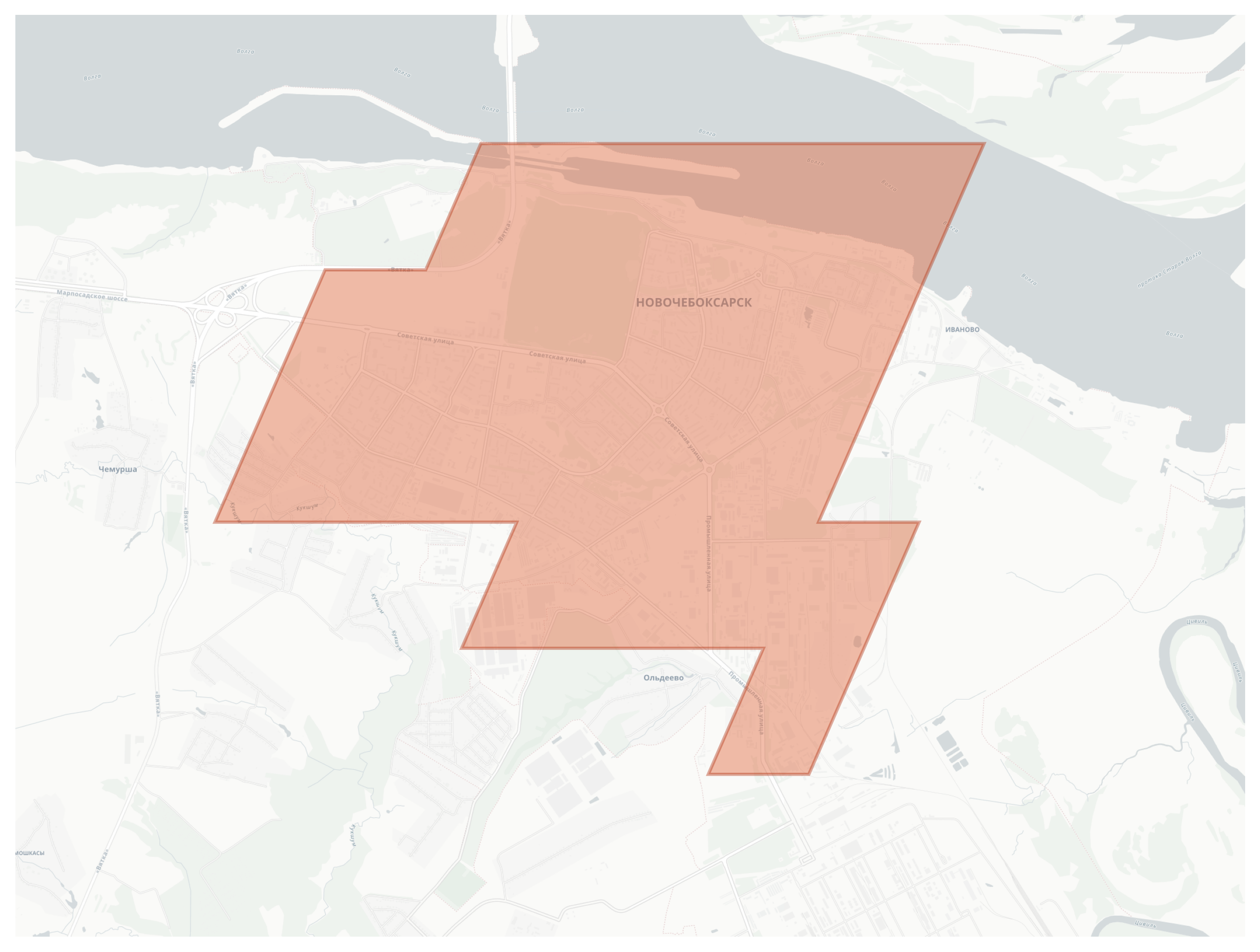 Novocheboksarsk geographic map