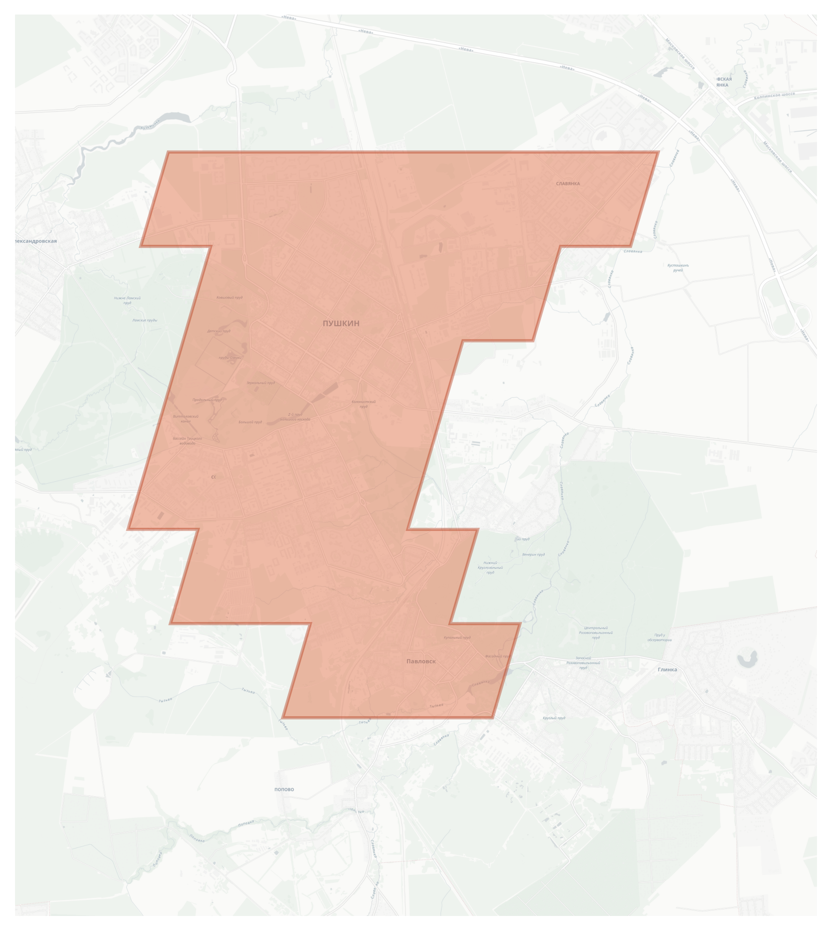 Pushkin geographic map