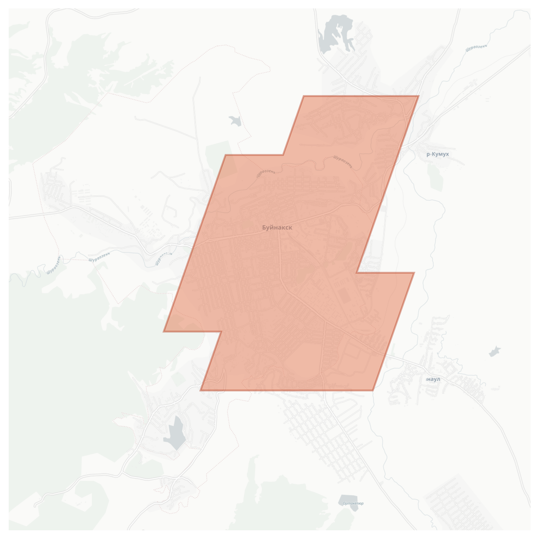Buynaksk geographic map