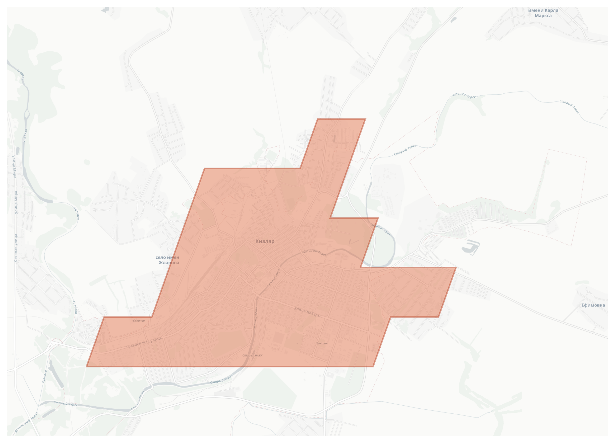 Kizlyar geographic map