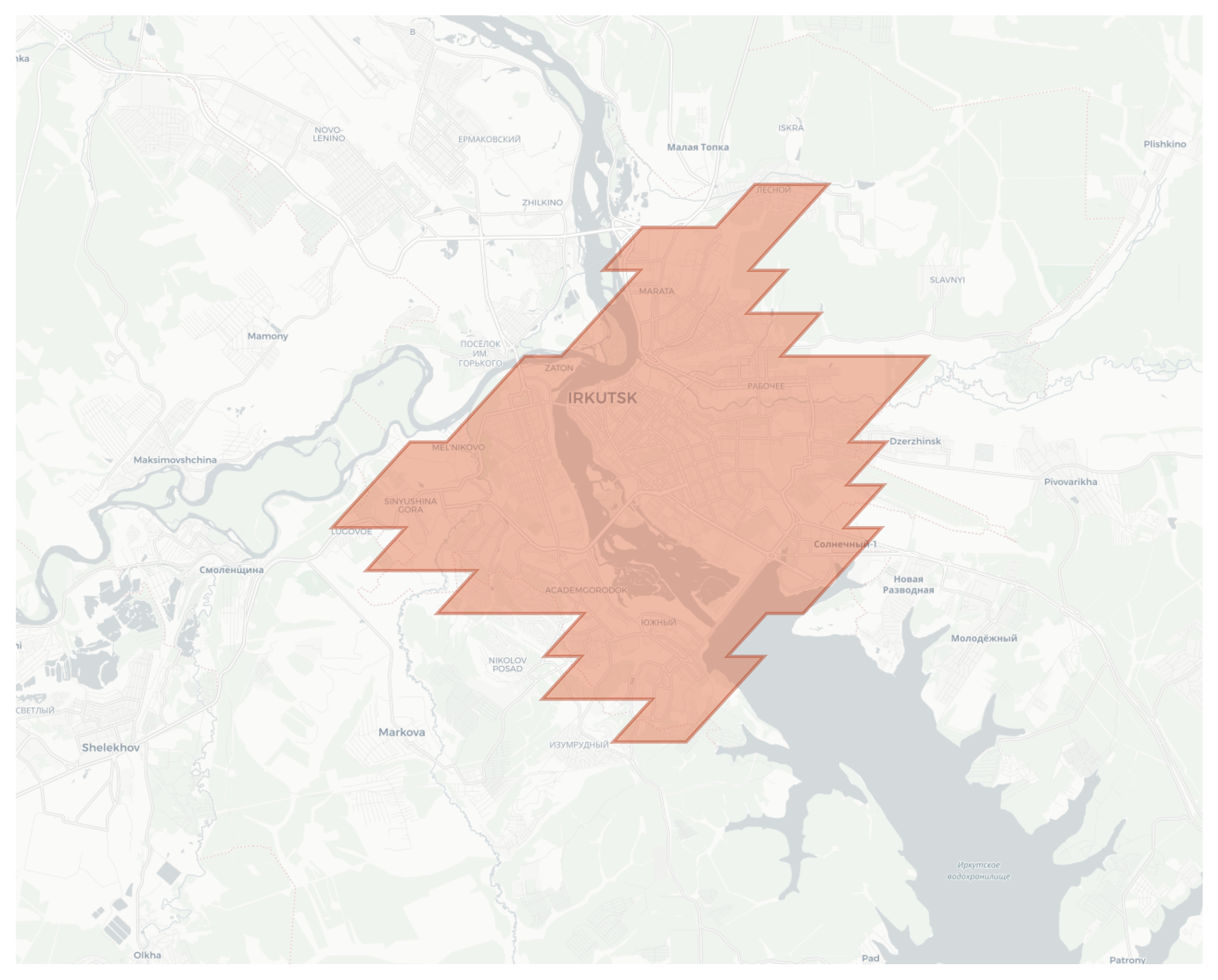 Irkutsk geographic map