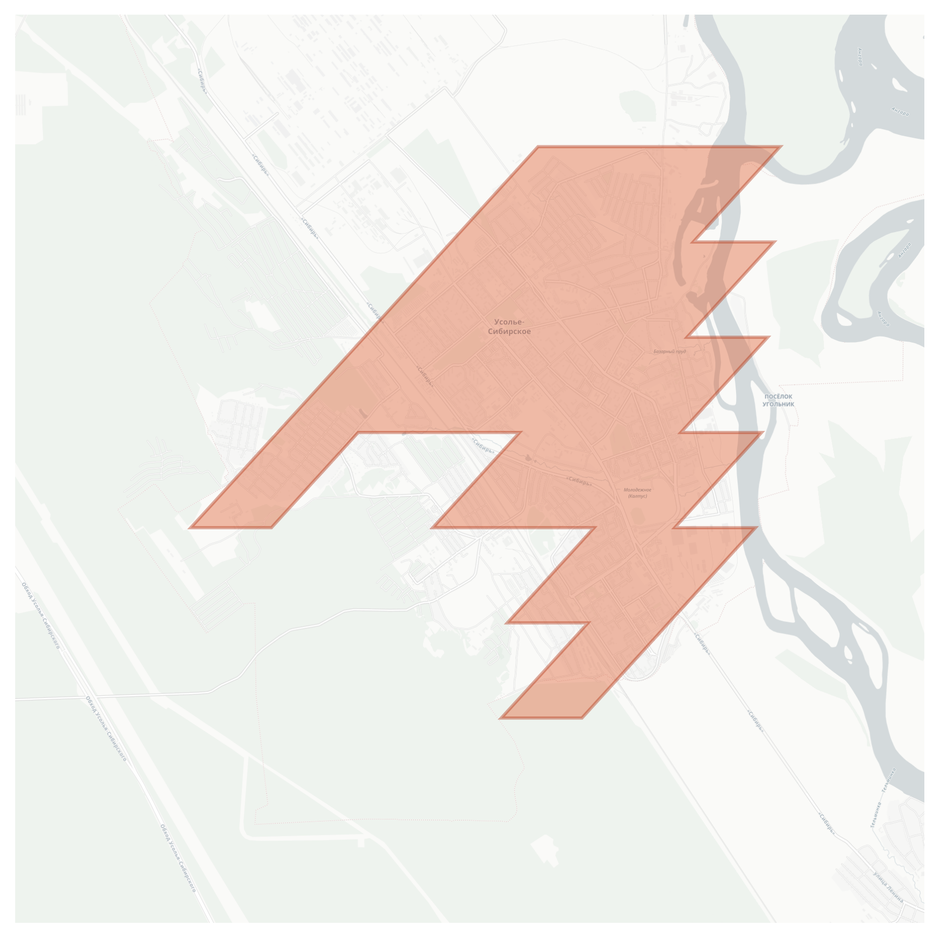Usolye-Sibirskoye geographic map