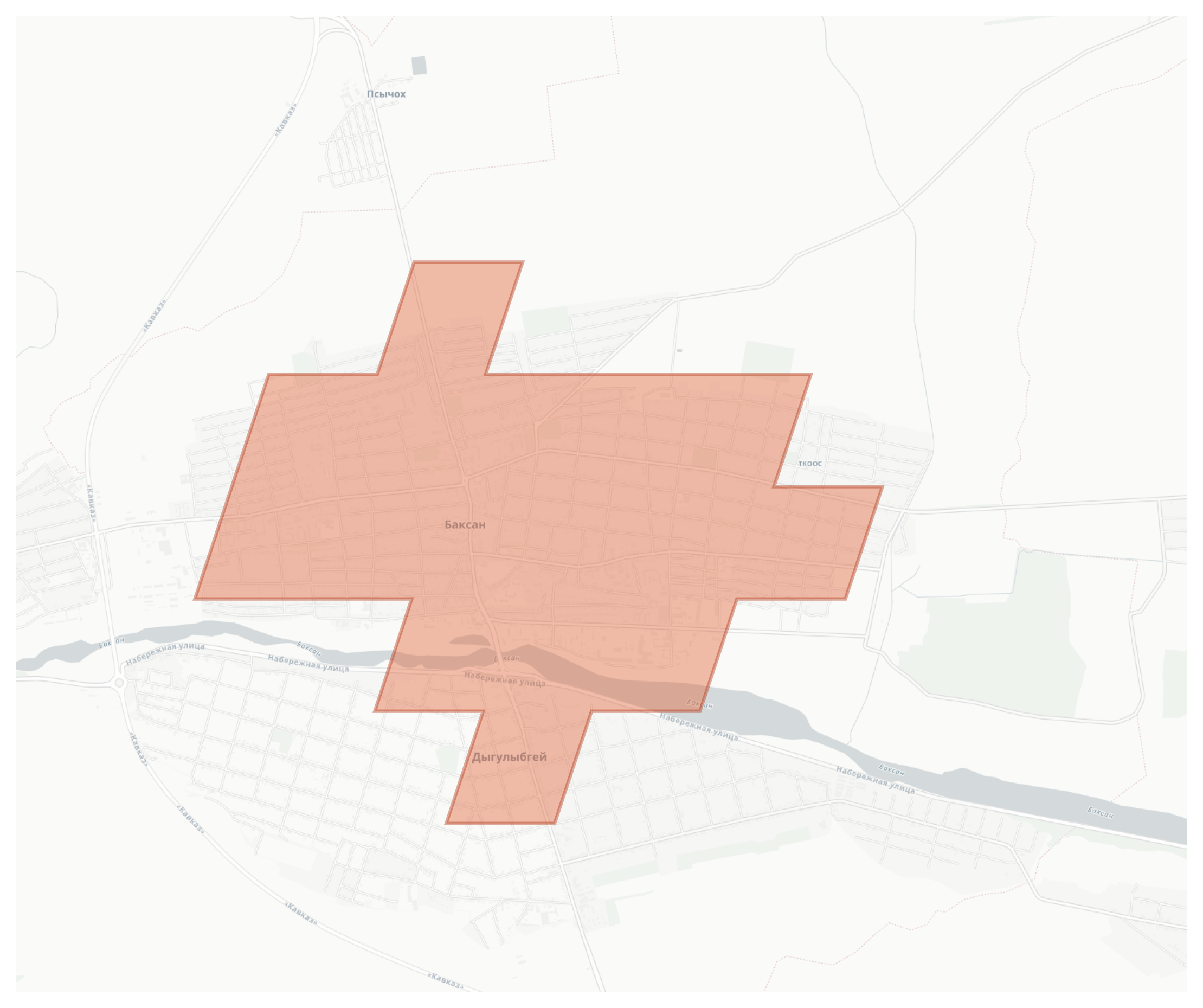 Baksan geographic map