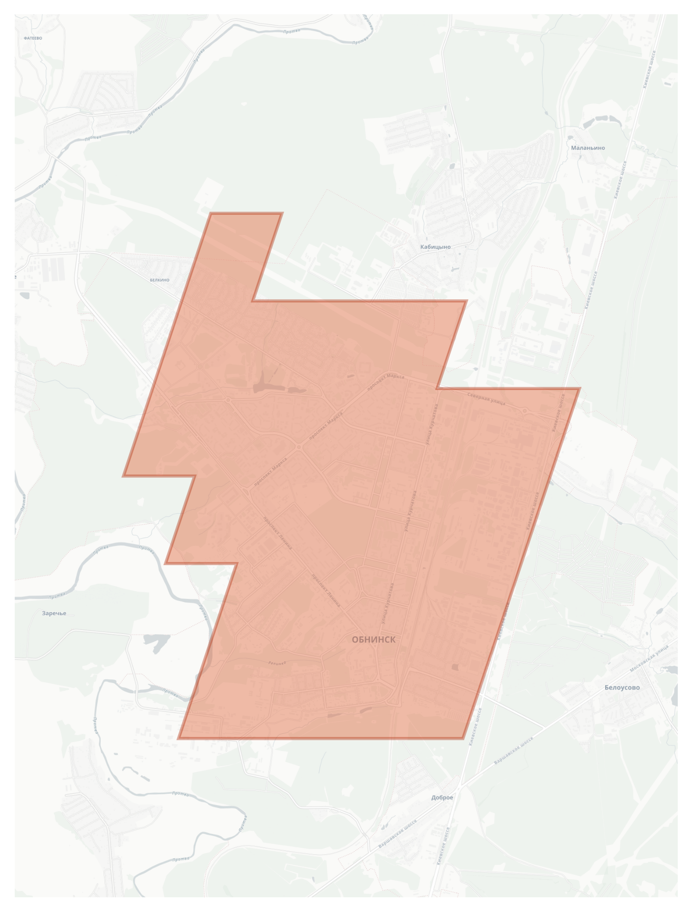 Obninsk geographic map