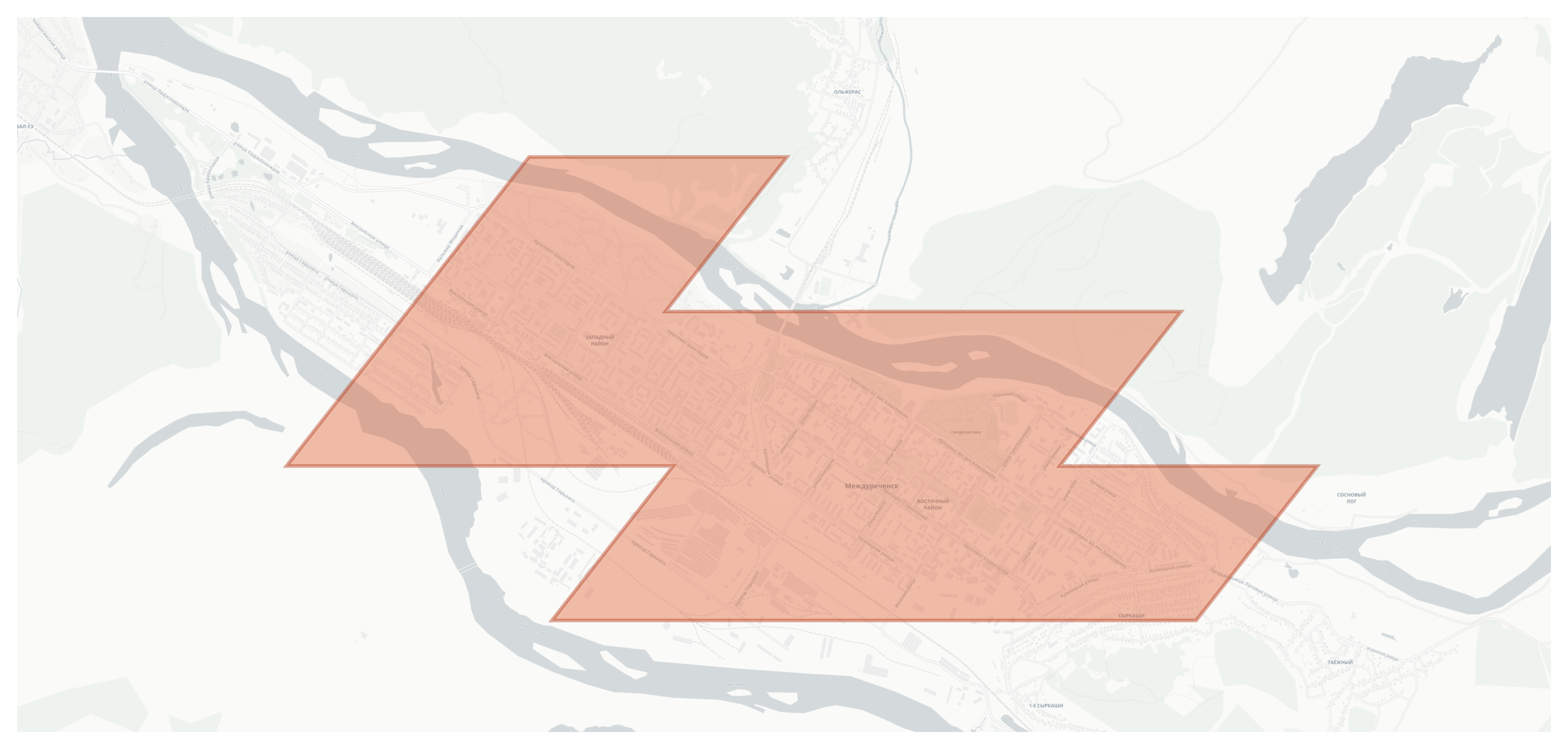 Mezhdurechensk geographic map