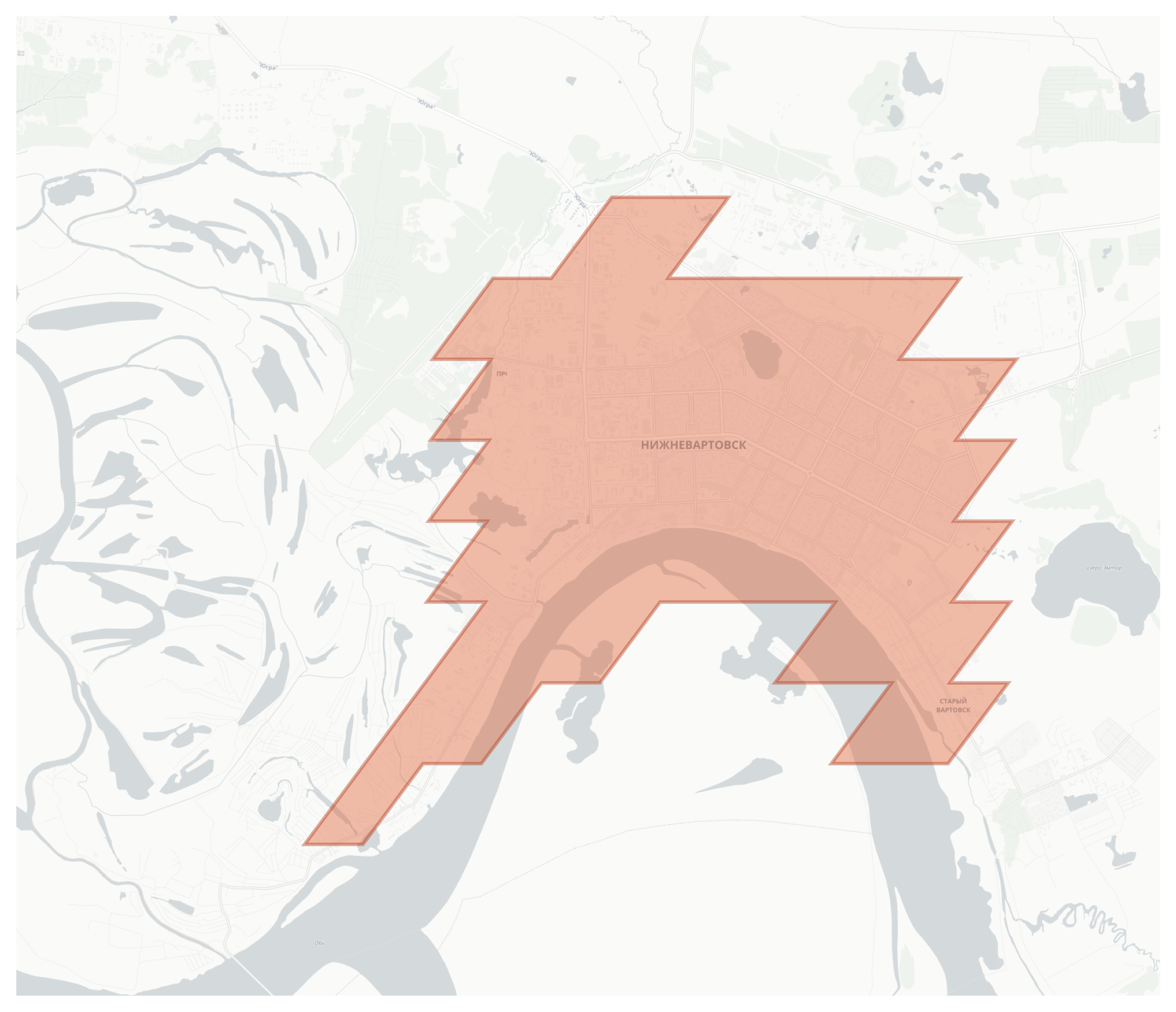Nizhnevartovsk geographic map