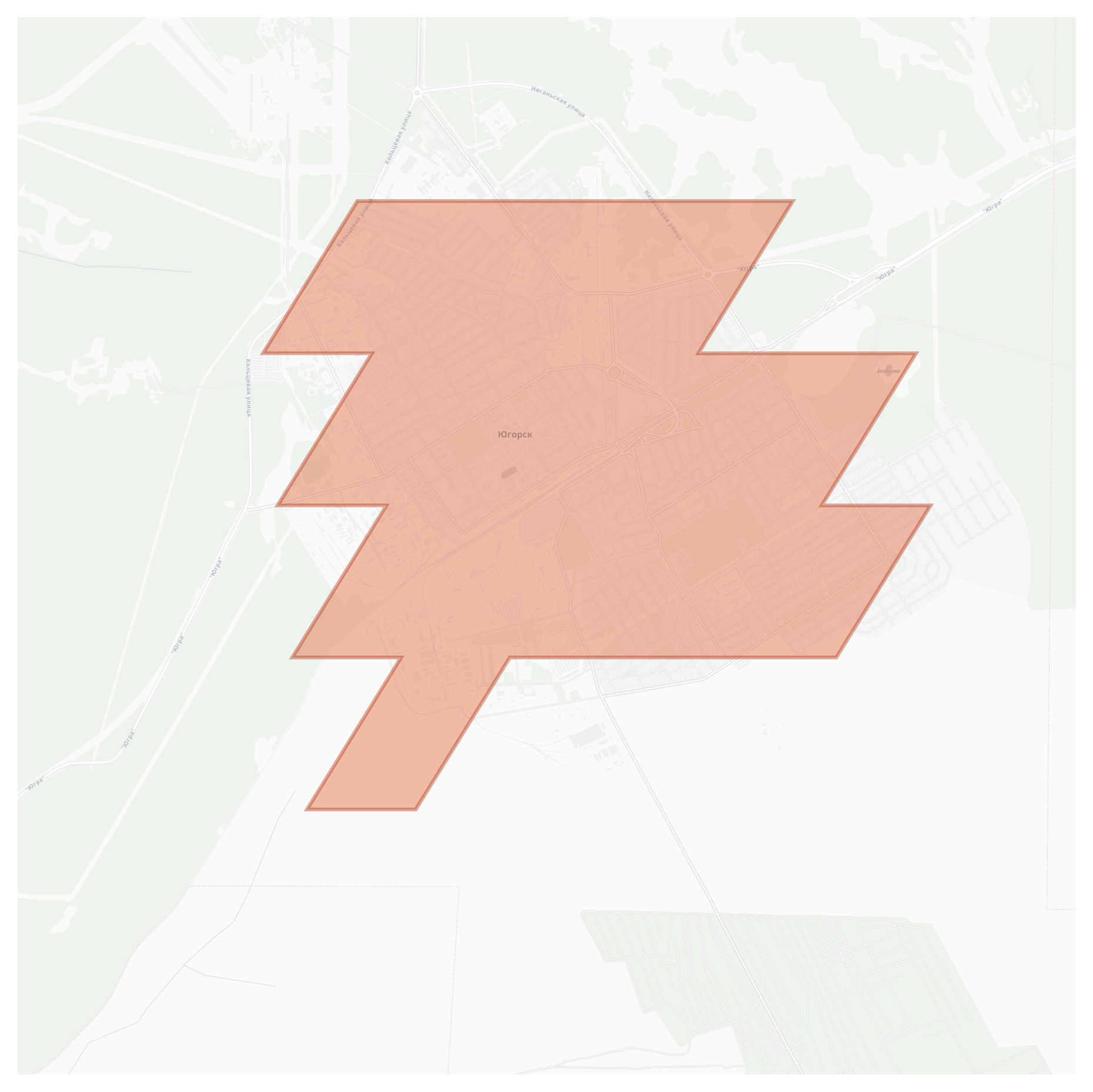Yugorsk geographic map