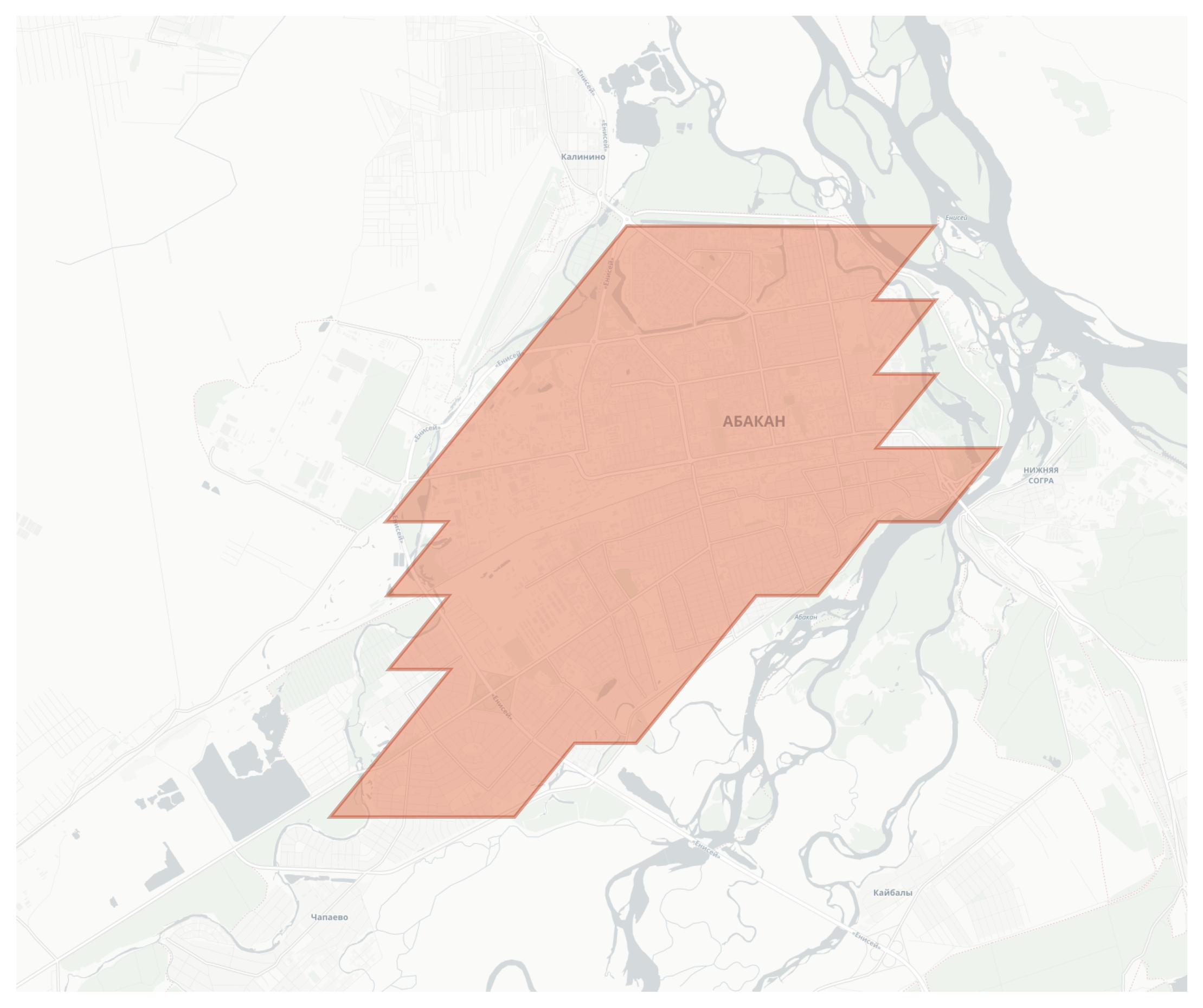 Abakan geographic map