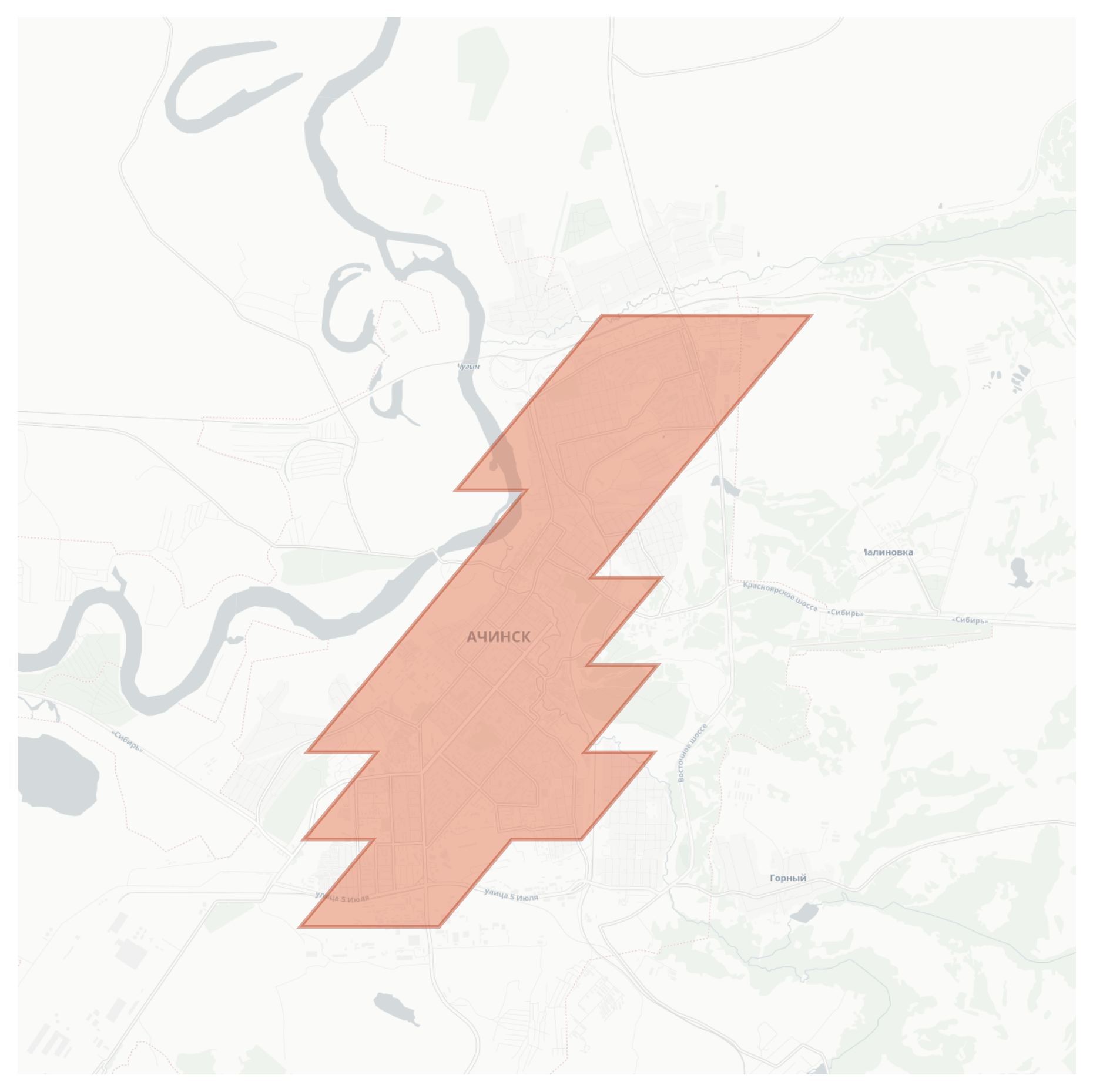 Achinsk geographic map