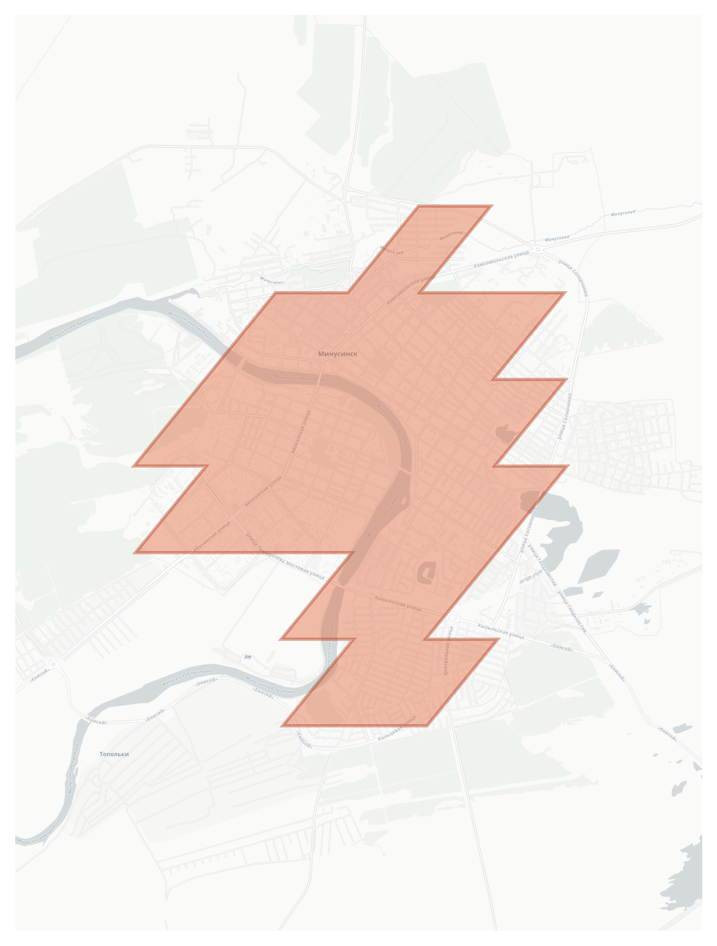 Minusinsk geographic map