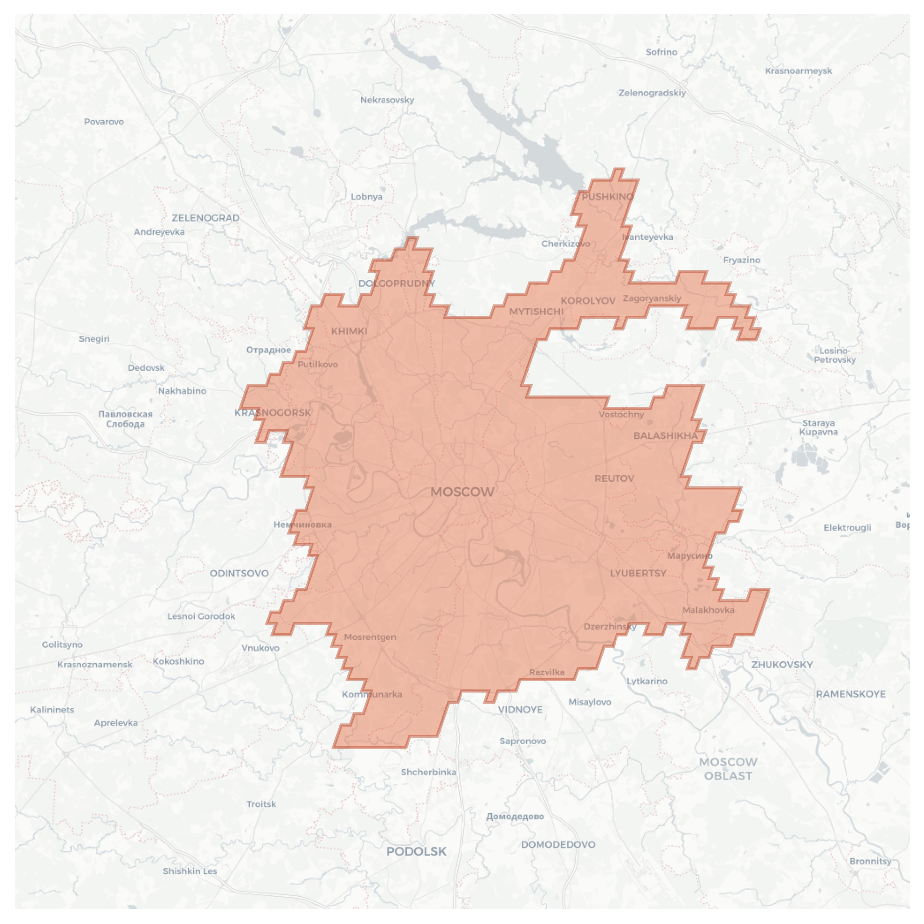 Moscow geographic map