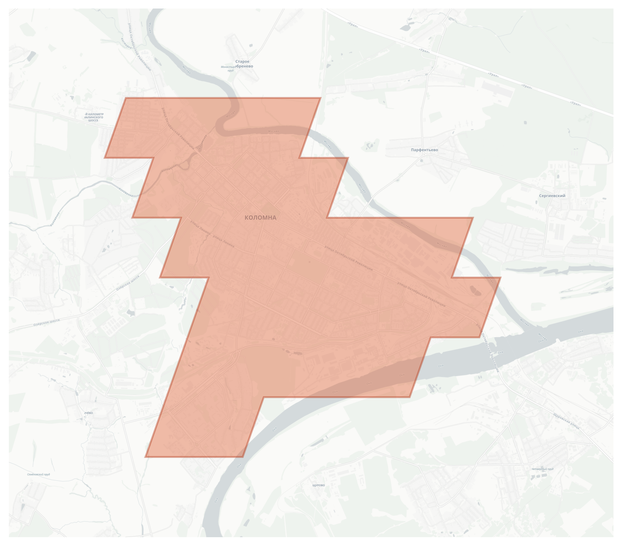 Kolomna geographic map