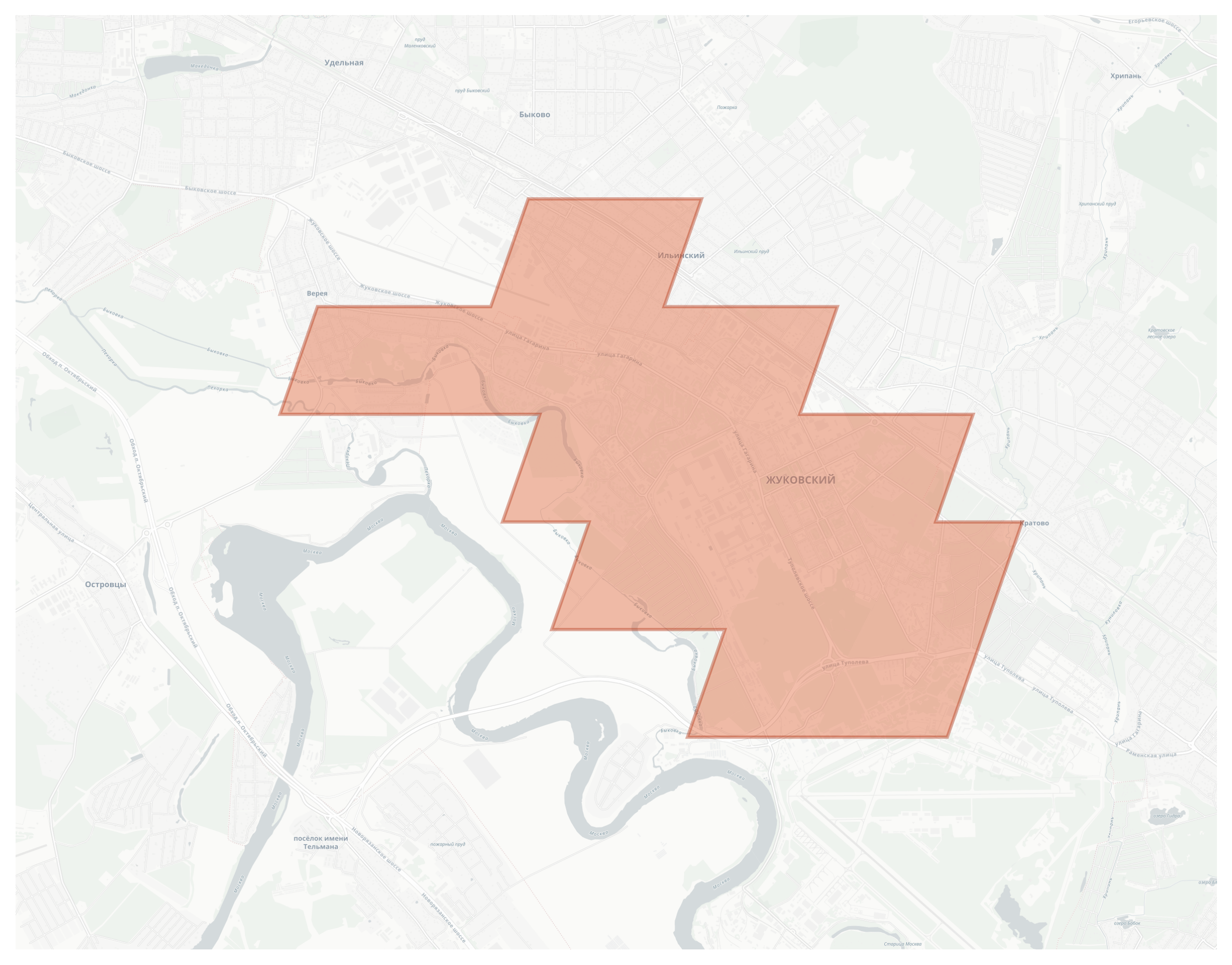 Zhukovsky geographic map