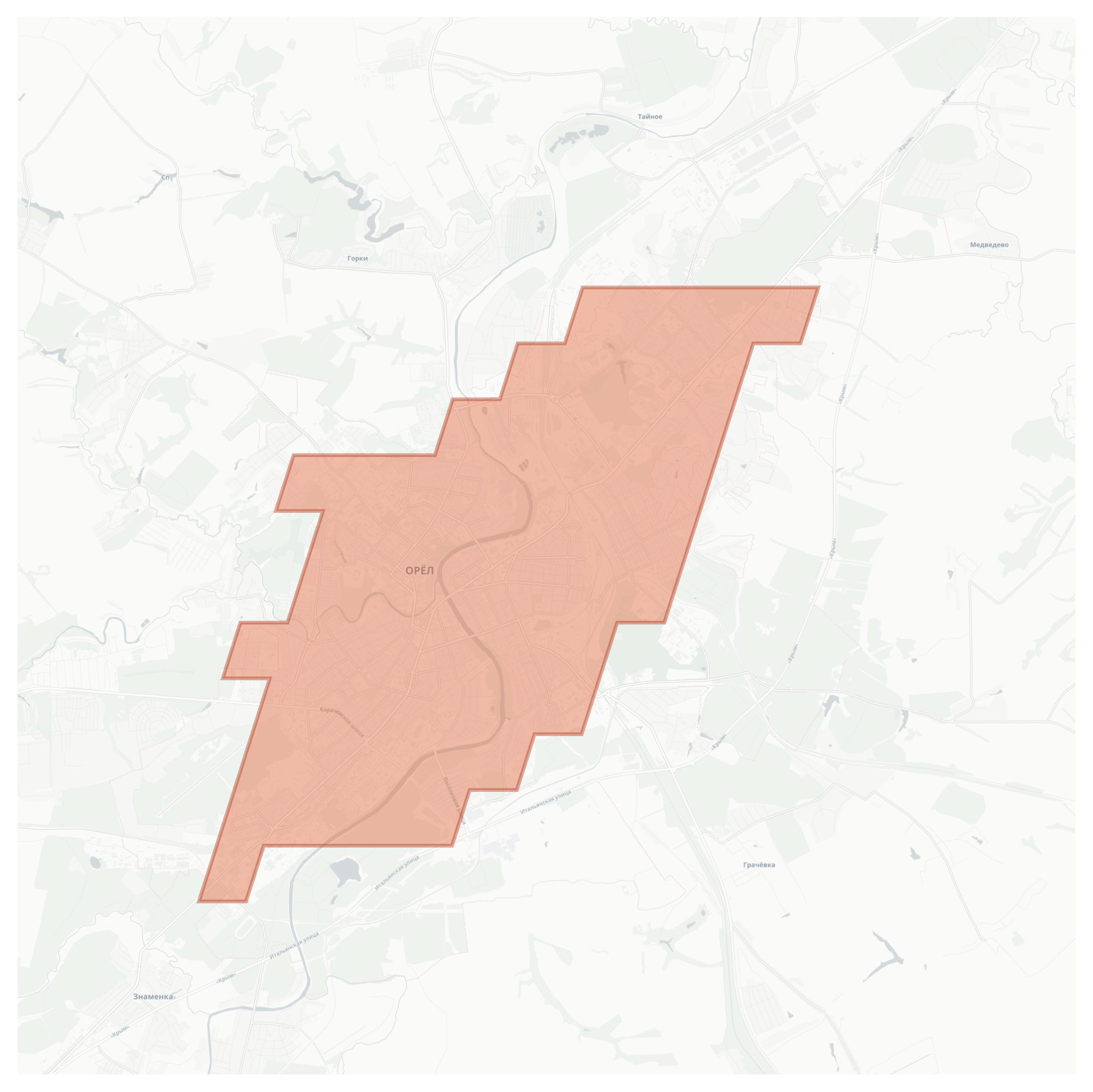Oryol geographic map