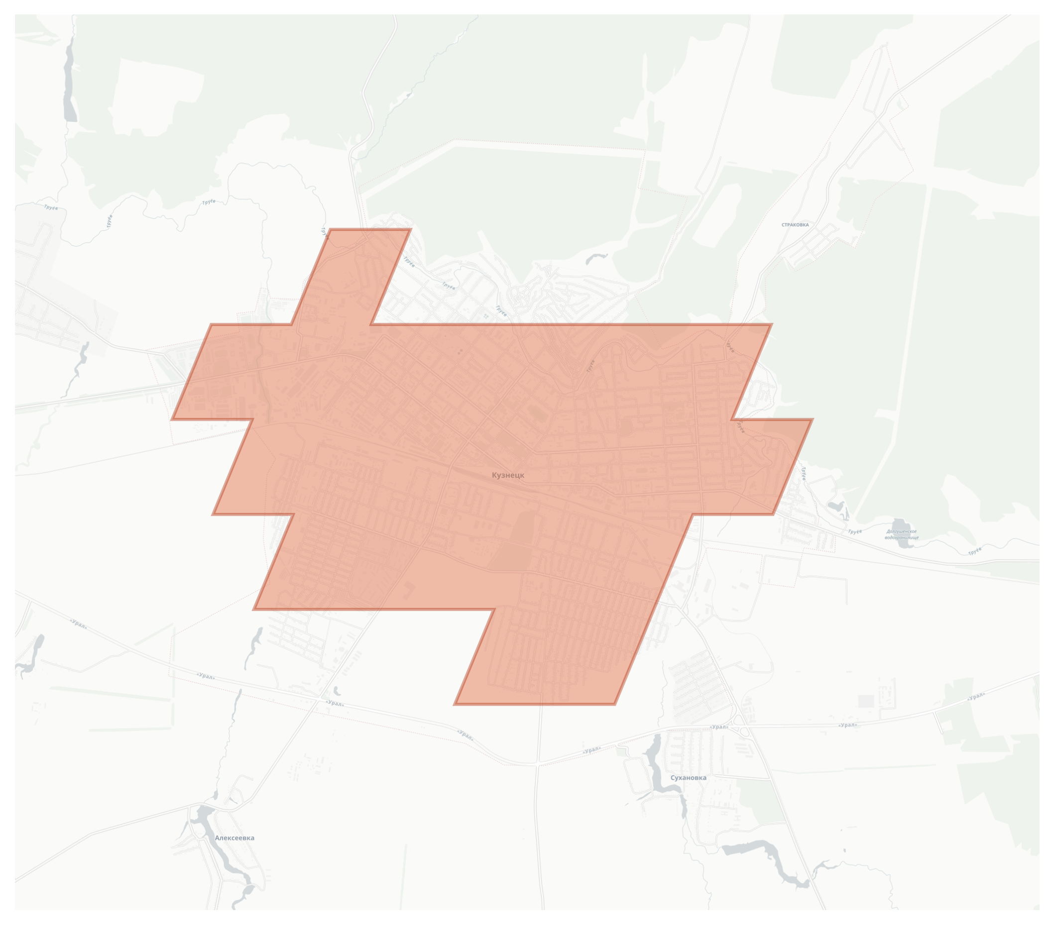 Kuznetsk geographic map