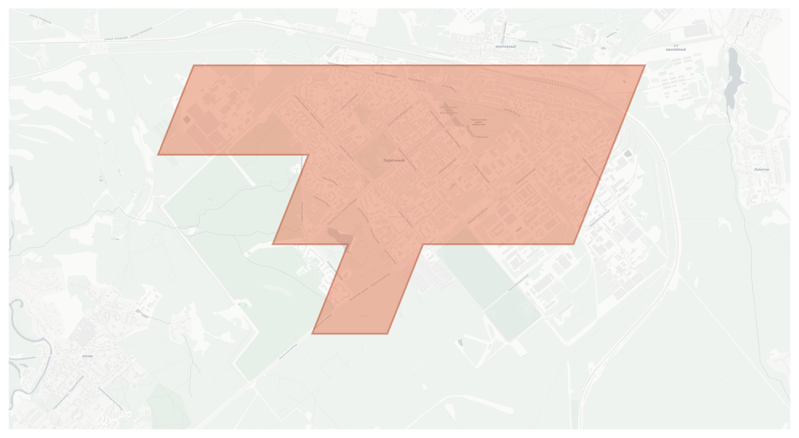 Zarechny geographic map