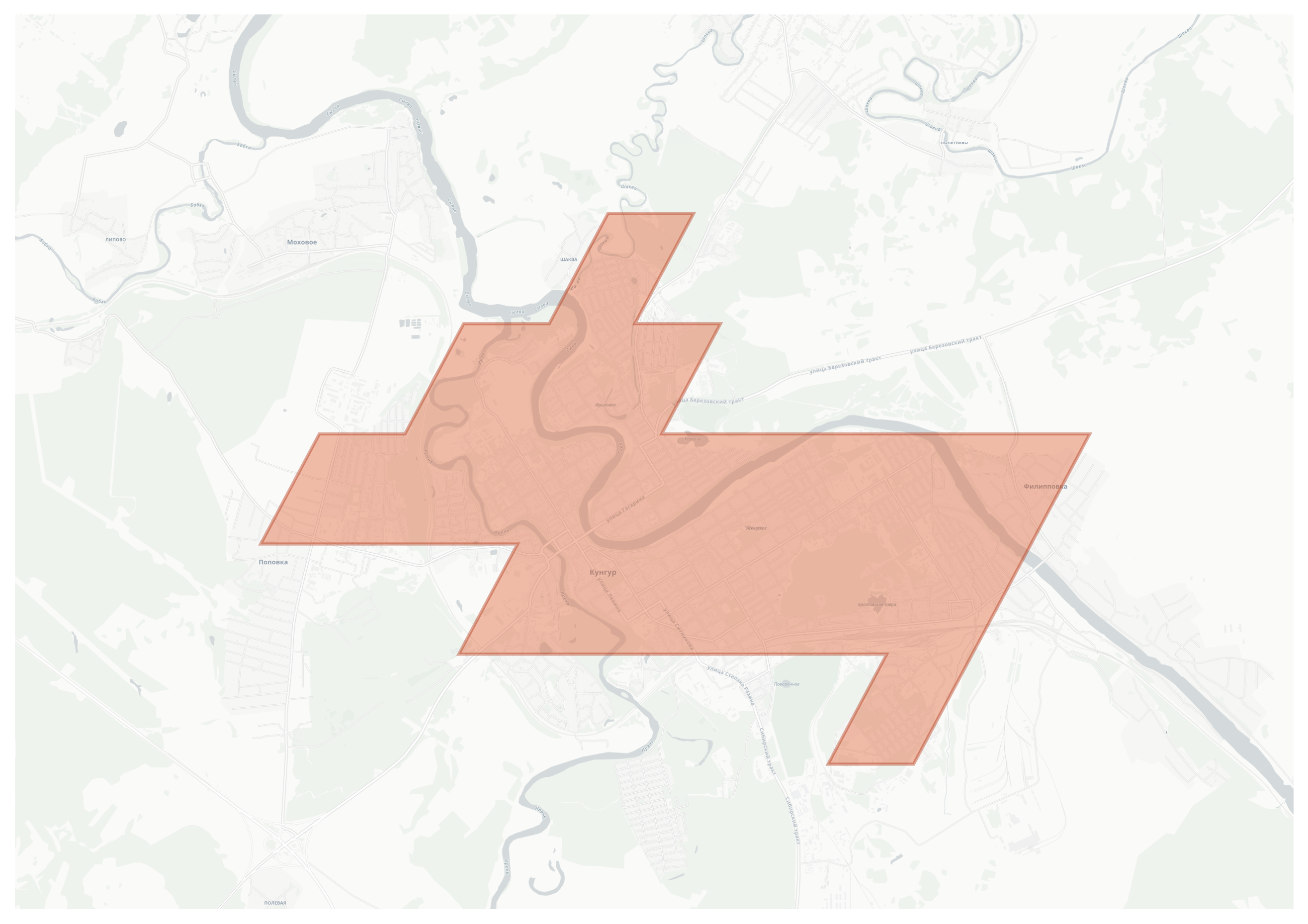 Kungur geographic map