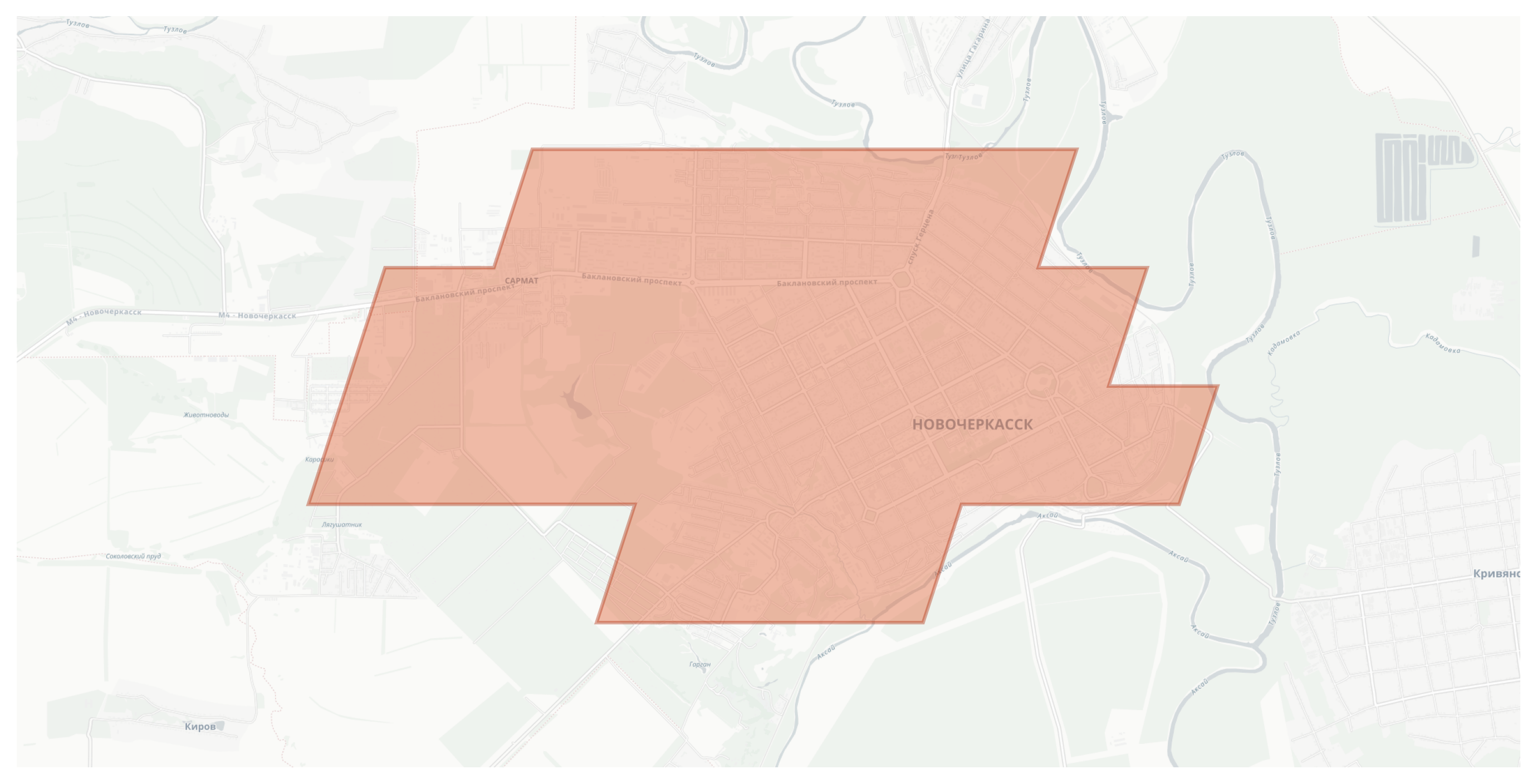 Novocherkassk geographic map