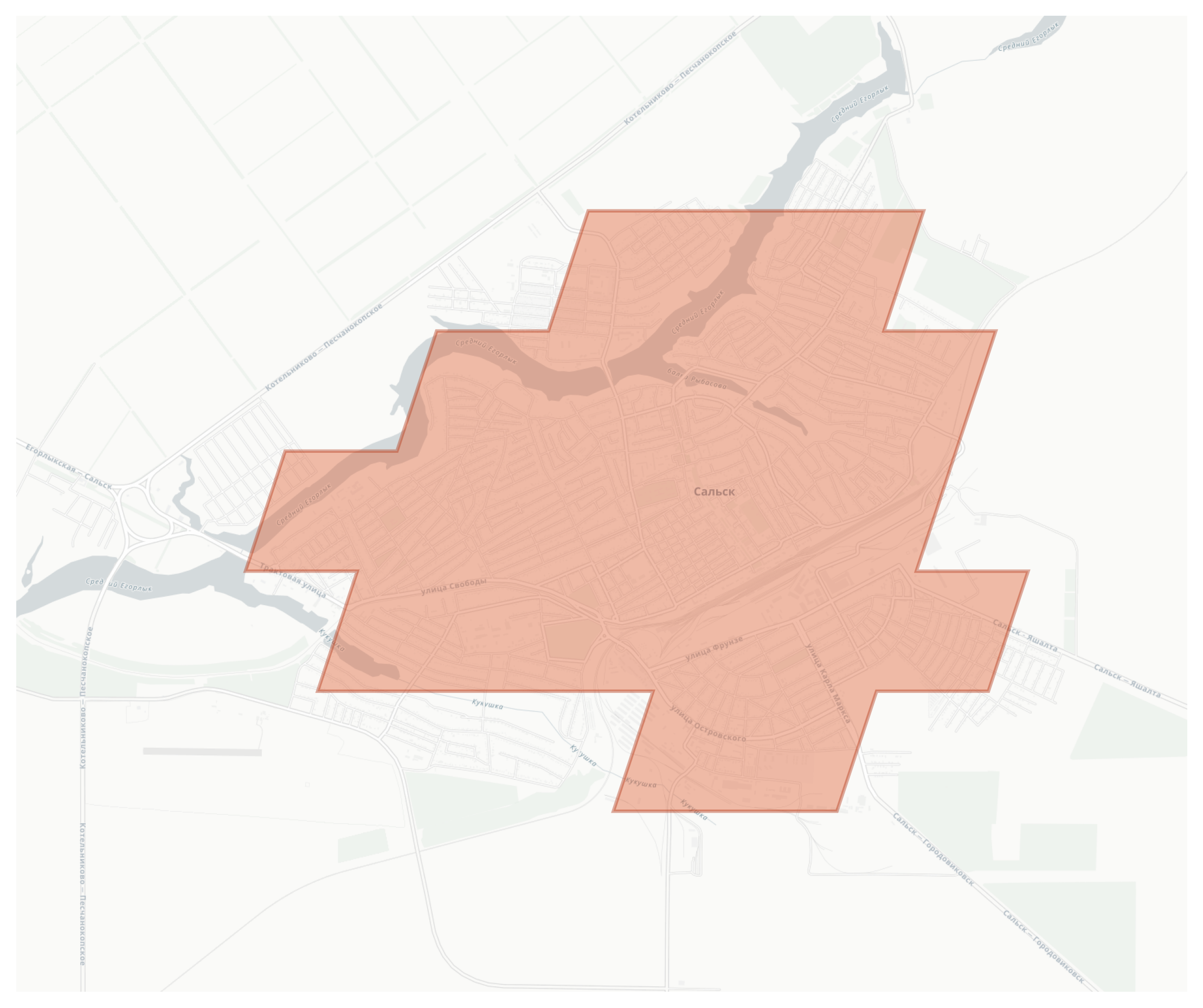 Sal'sk geographic map