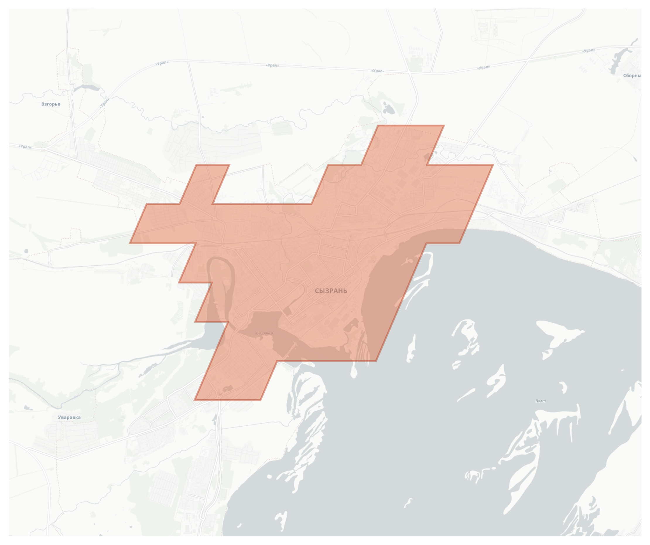 Syzran geographic map