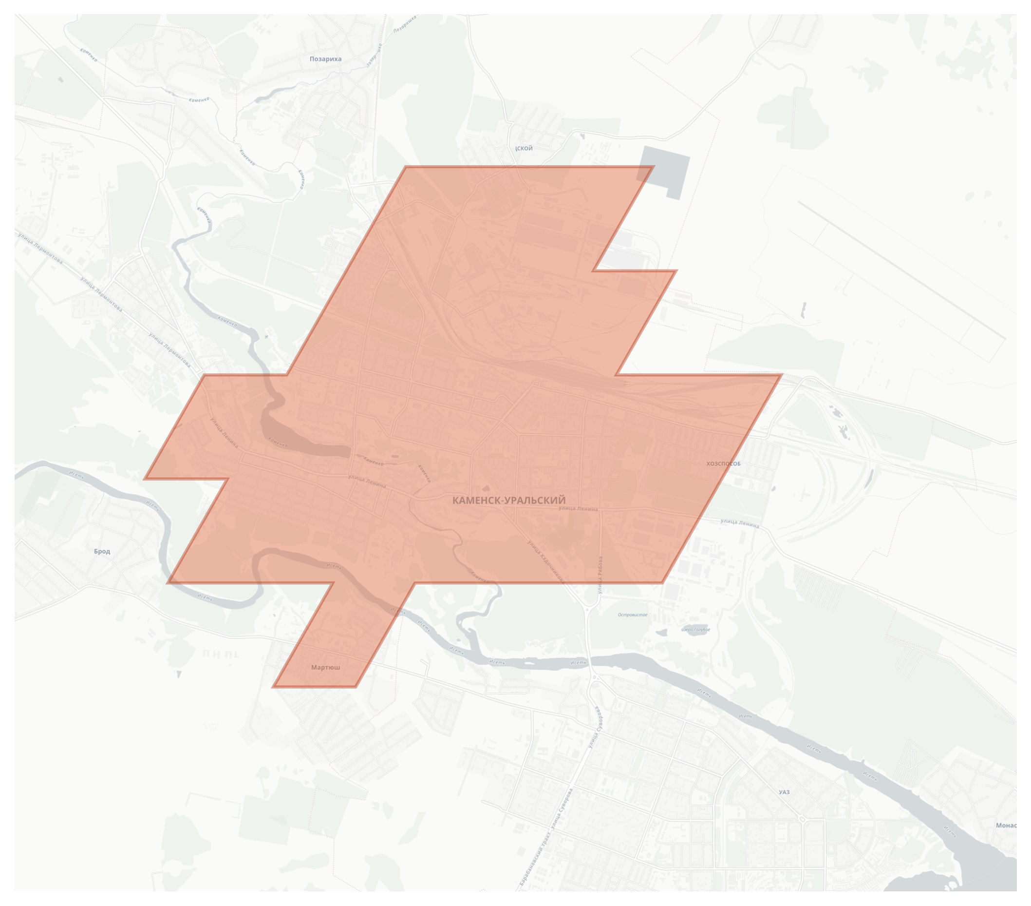 Kamensk-Uralsky geographic map