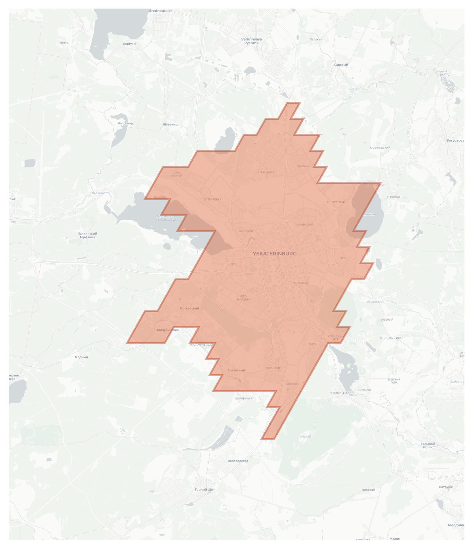 Yekaterinburg geographic map