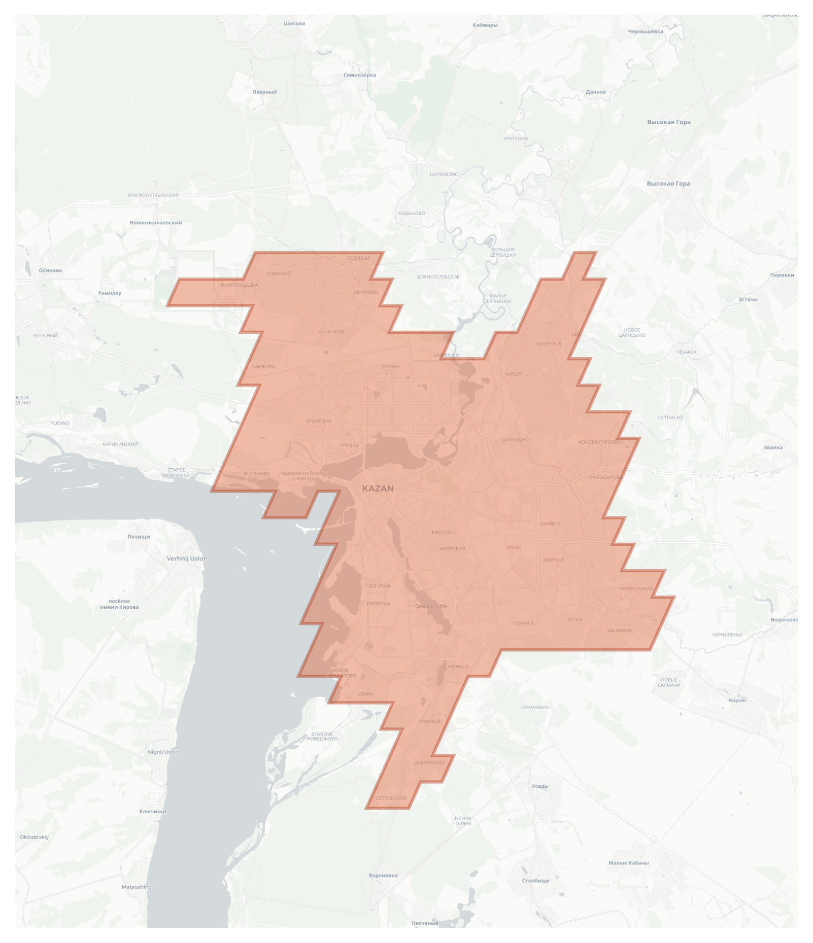 Kazan geographic map