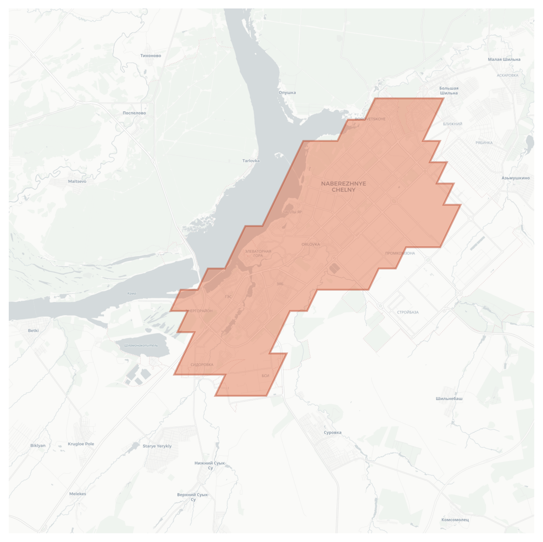 Naberezhnye Chelny geographic map