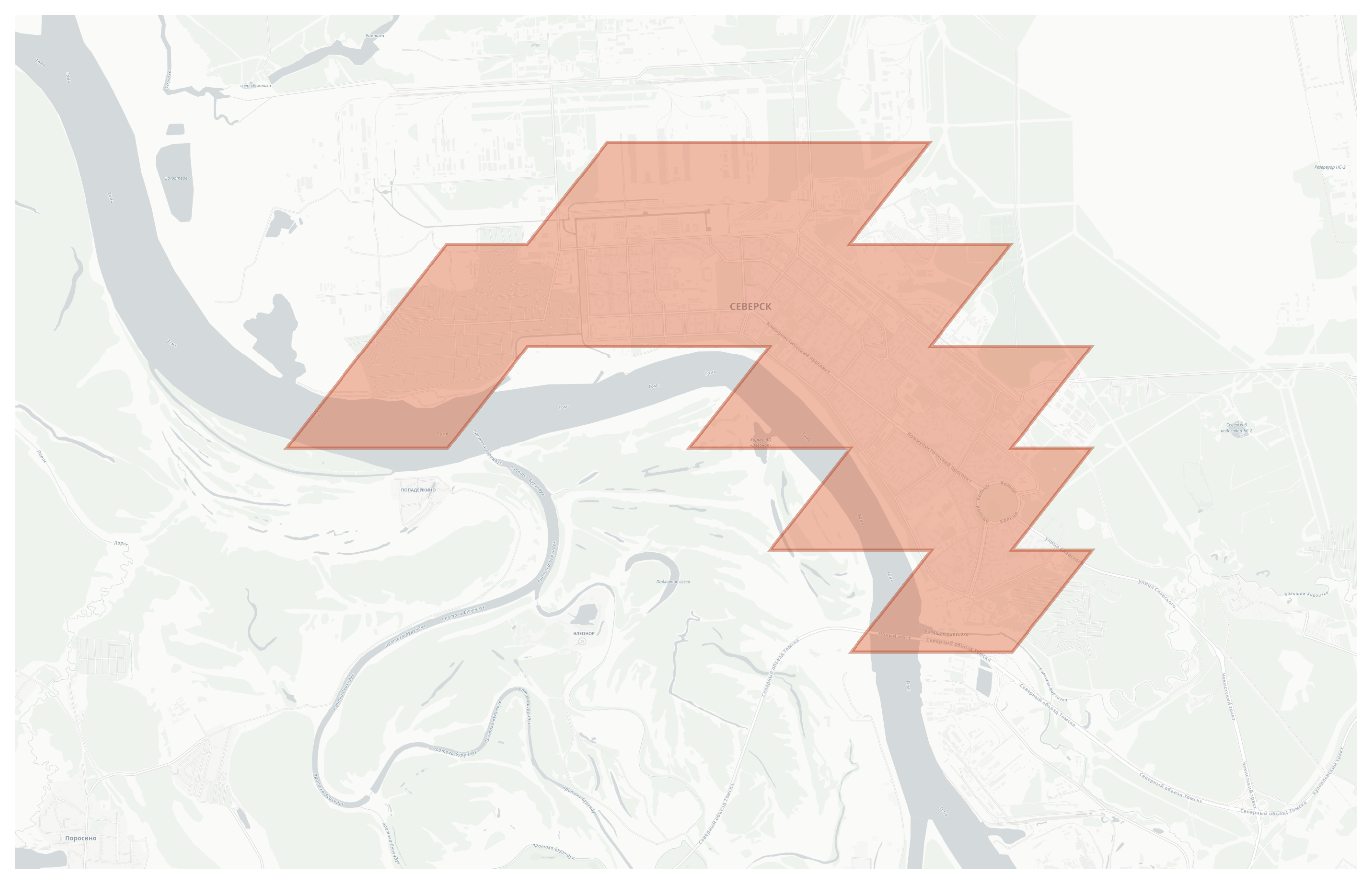 Seversk geographic map