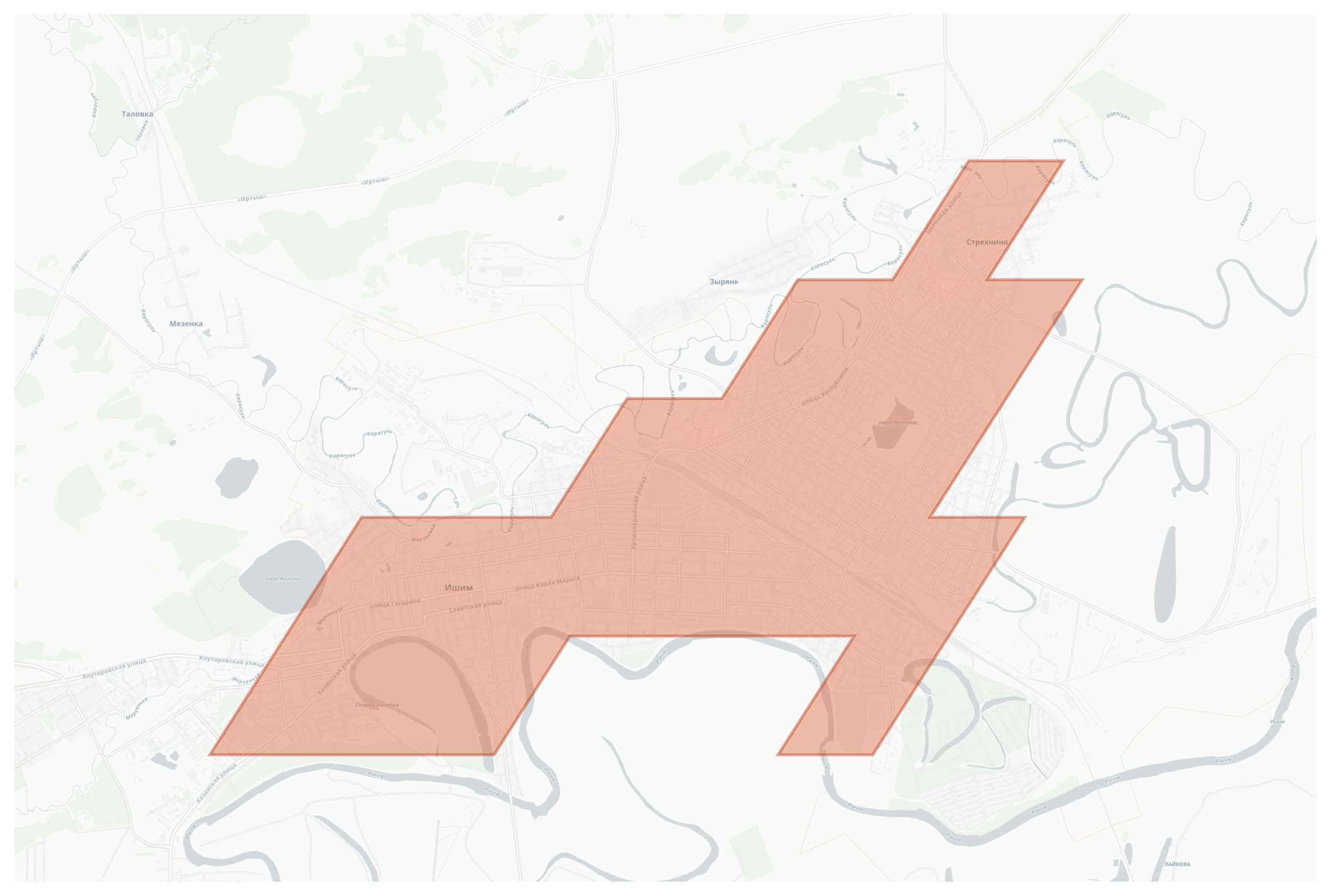 Ishim geographic map