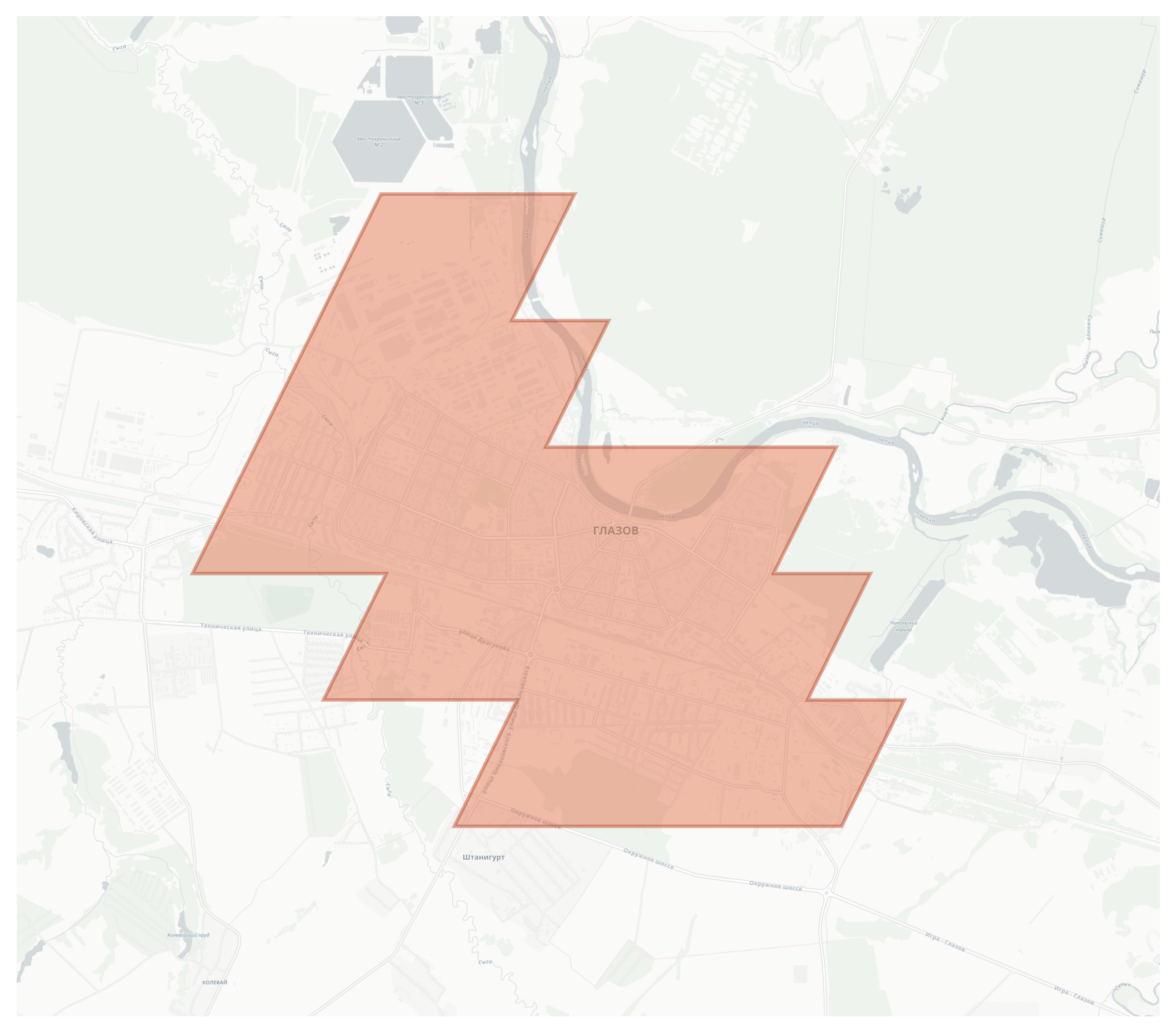 Glazov geographic map