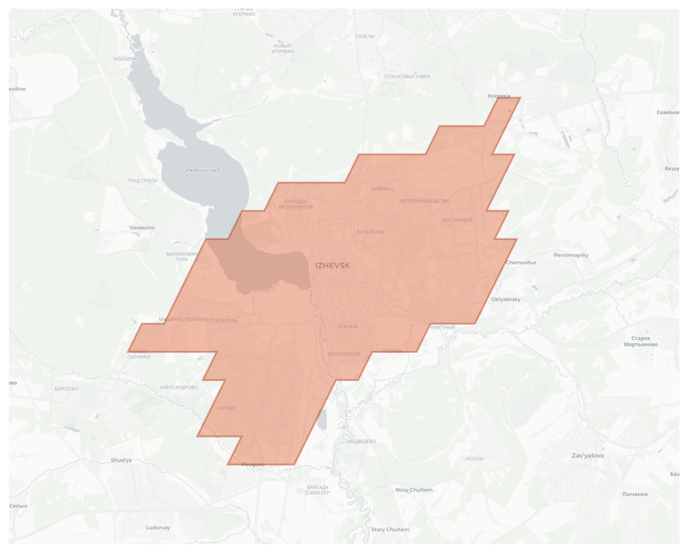 Izhevsk geographic map