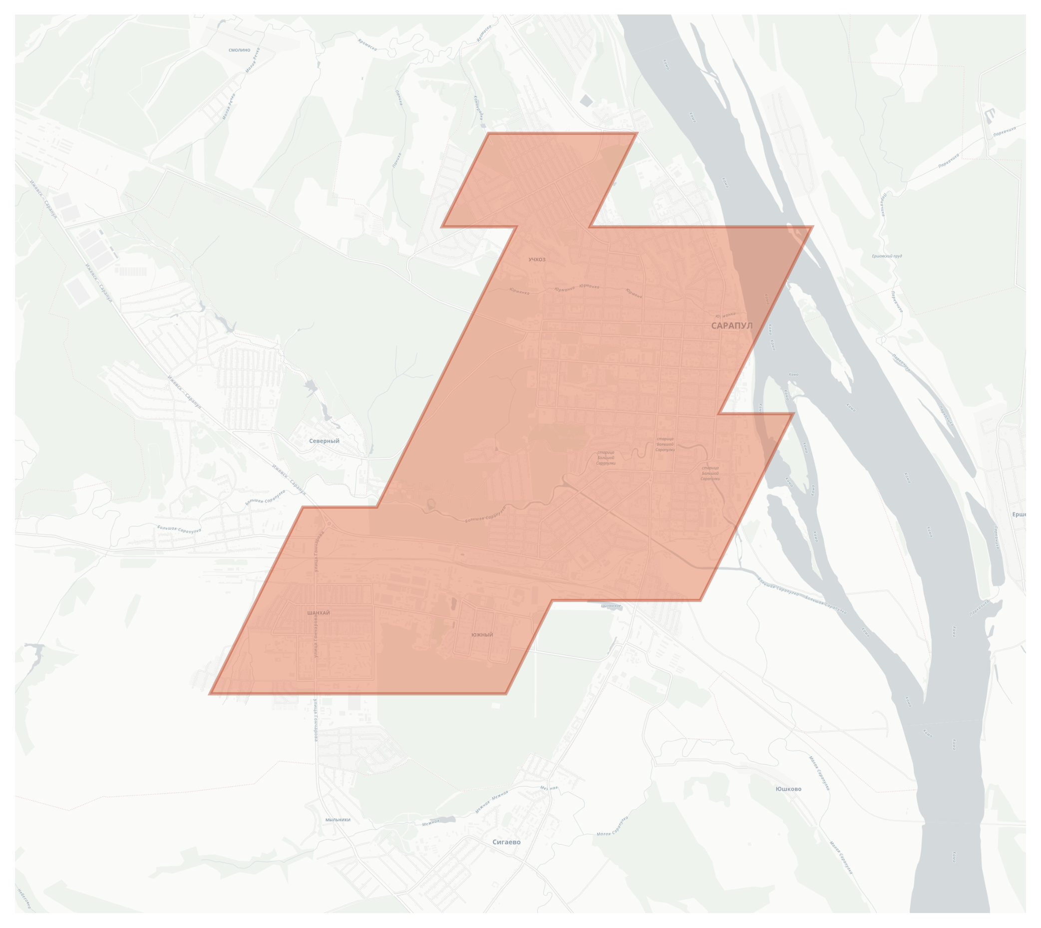 Sarapul geographic map