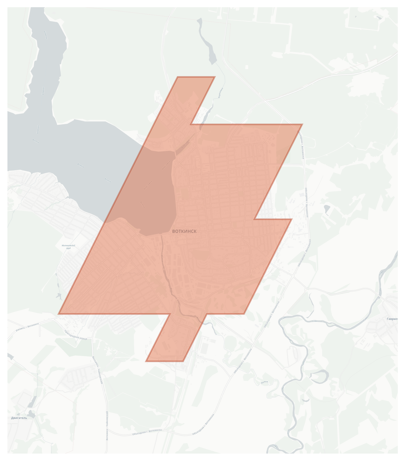 Votkinsk geographic map